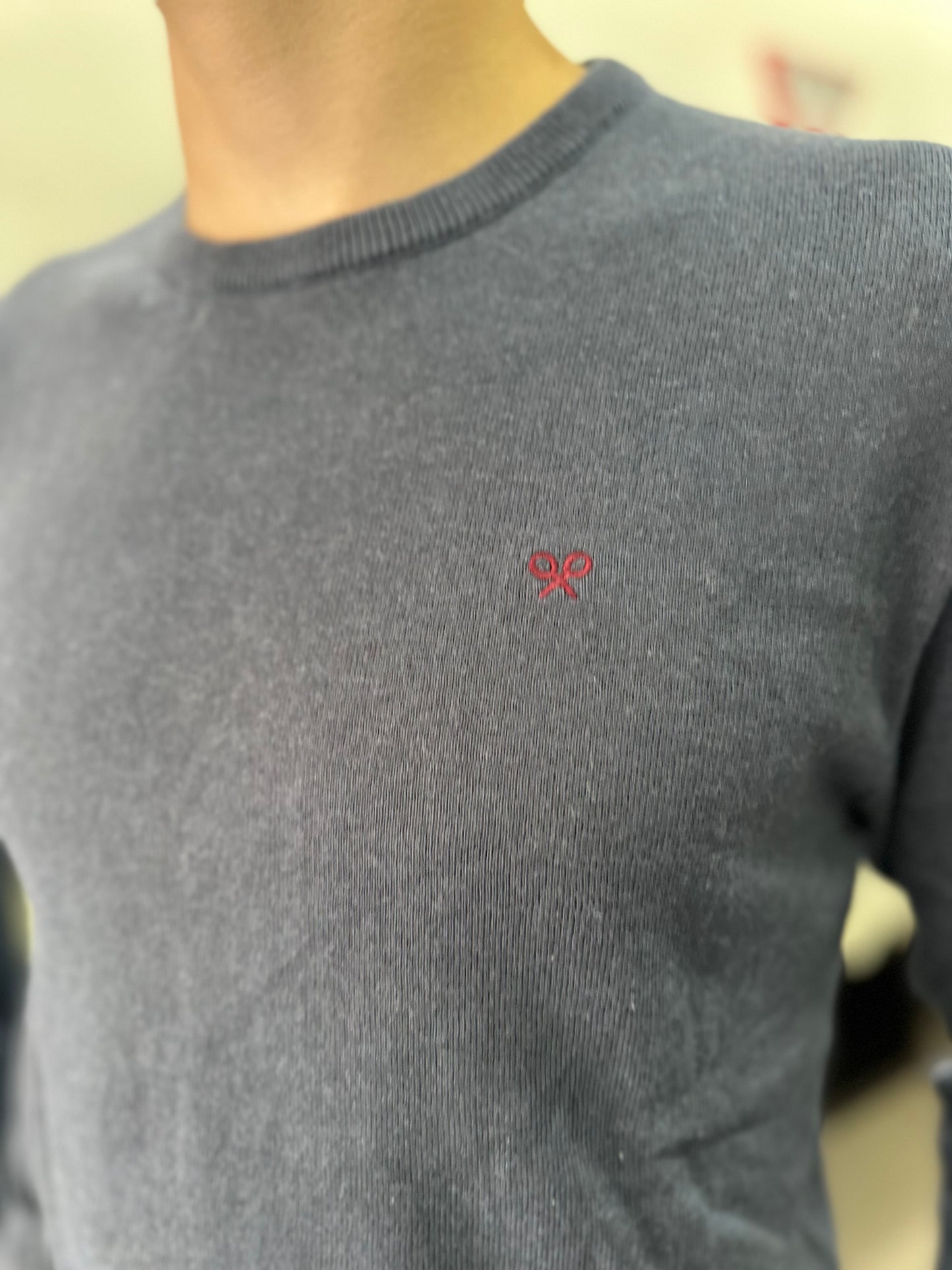 JERSEY SILBON AZUL MARINO LOGO BURDEOS