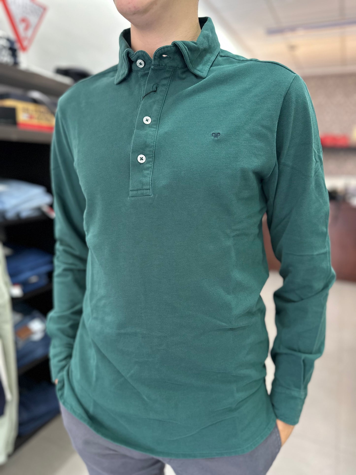 POLO SILBON MANGA LARGA VERDE