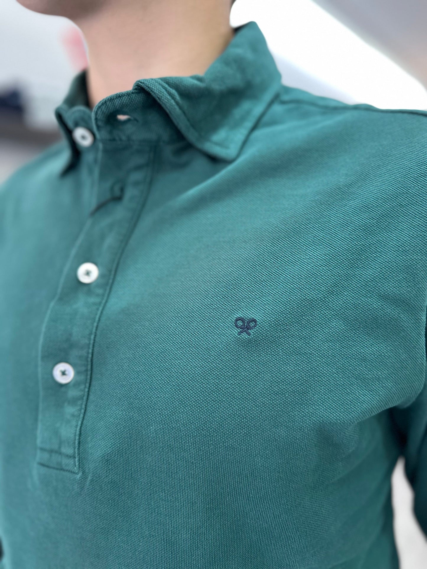 POLO SILBON MANGA LARGA VERDE