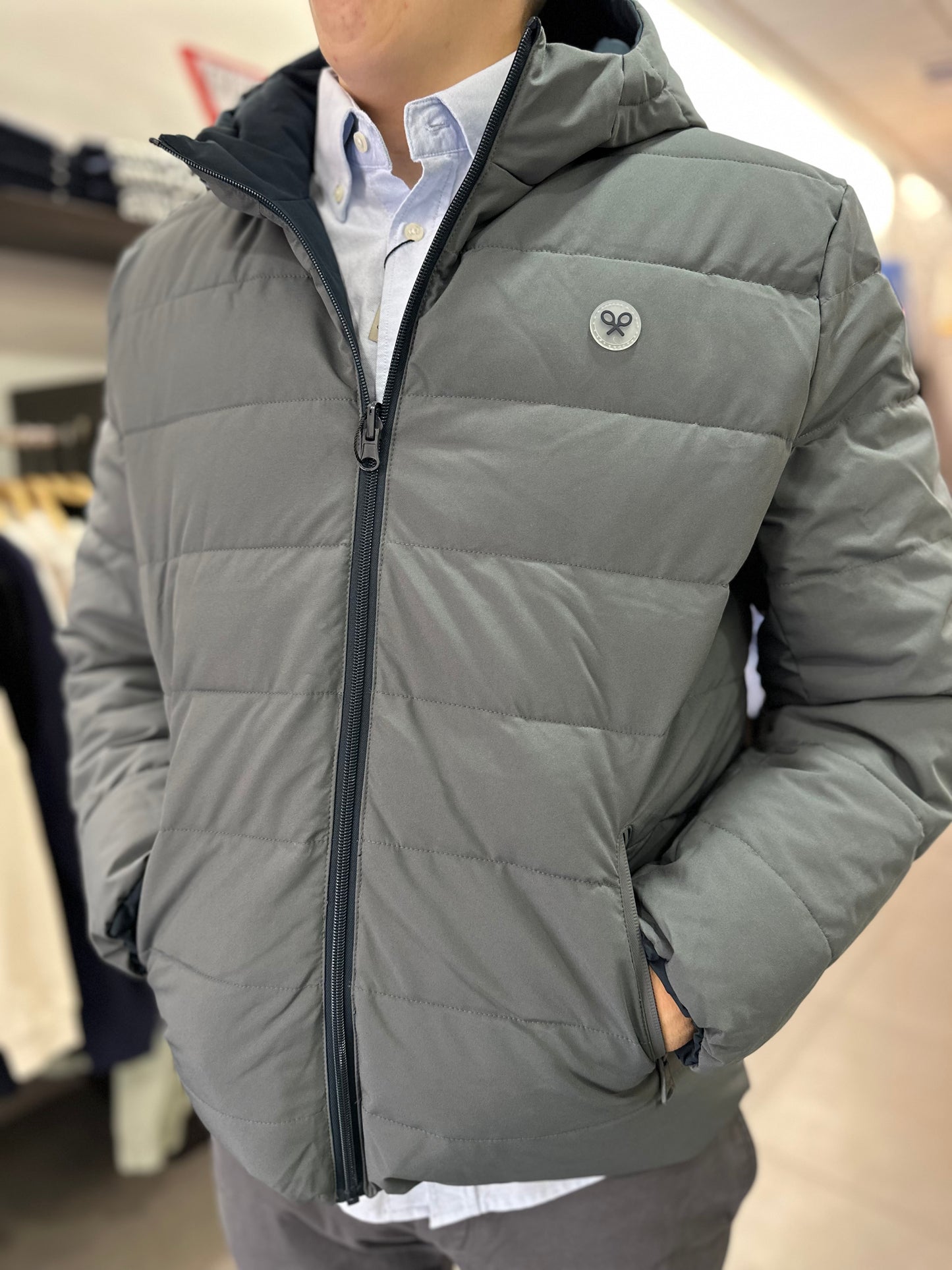 CHAQUETA REVERSIBLE SILBON AZUL MARINA Y GRIS