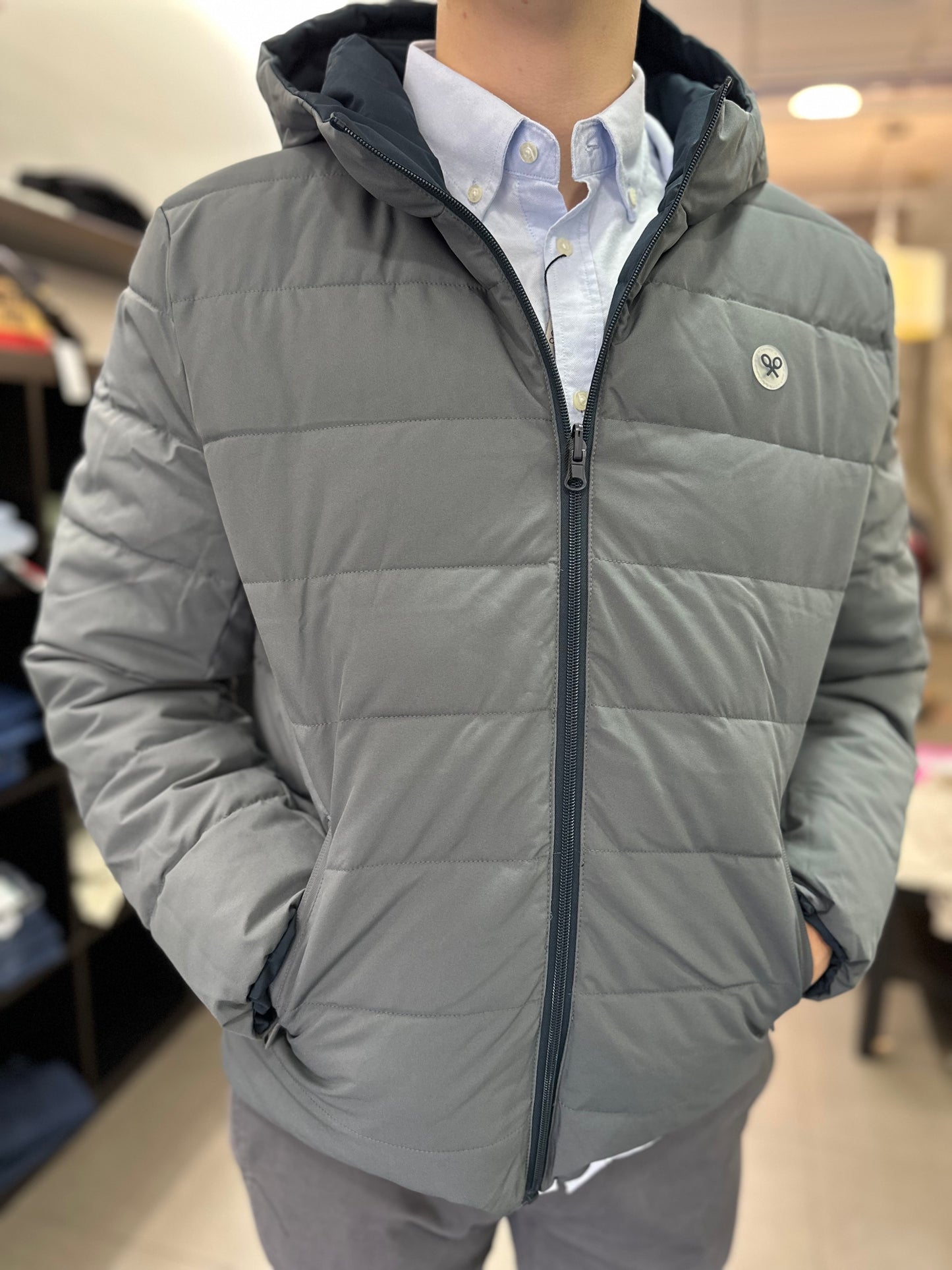 CHAQUETA REVERSIBLE SILBON AZUL MARINA Y GRIS