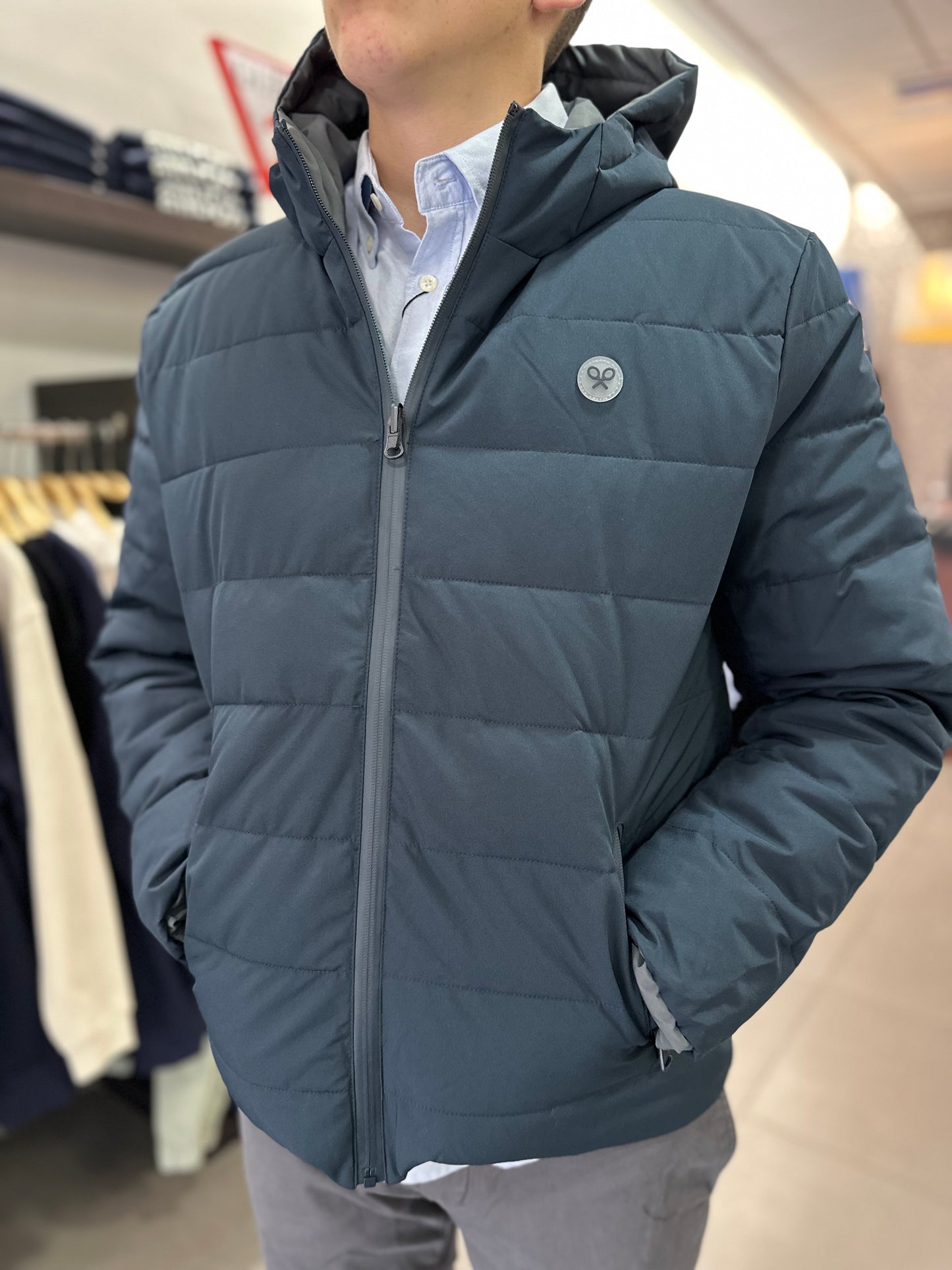 CHAQUETA REVERSIBLE SILBON AZUL MARINA Y GRIS