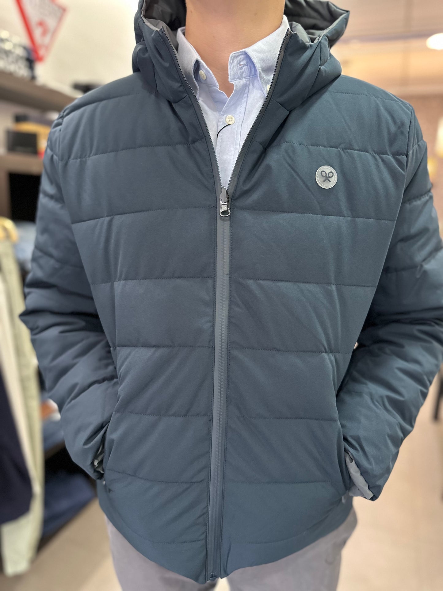 CHAQUETA REVERSIBLE SILBON AZUL MARINA Y GRIS