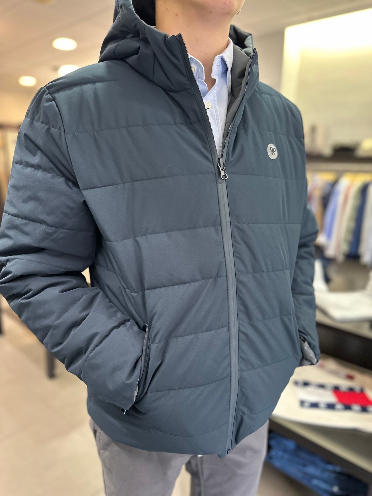 CHAQUETA REVERSIBLE SILBON AZUL MARINA Y GRIS