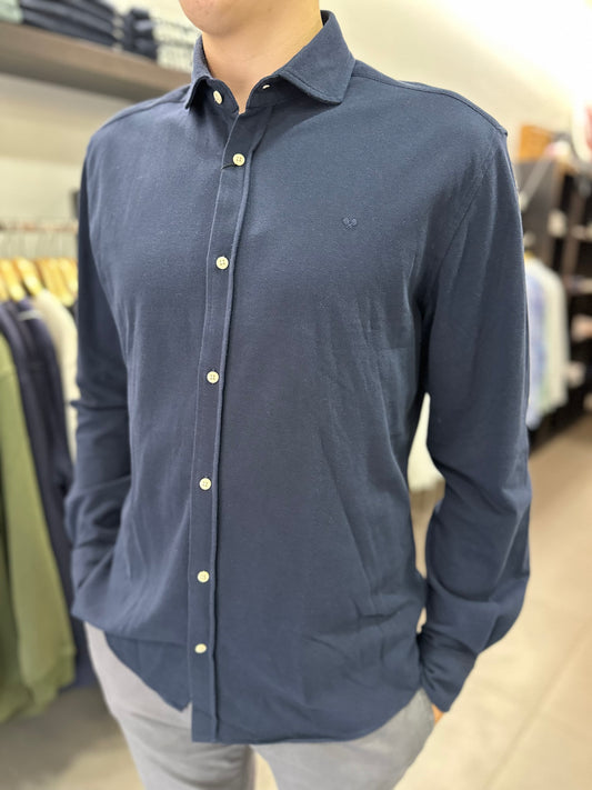 CAMISA SILBON TEJIDO POLO AZUL MARINA