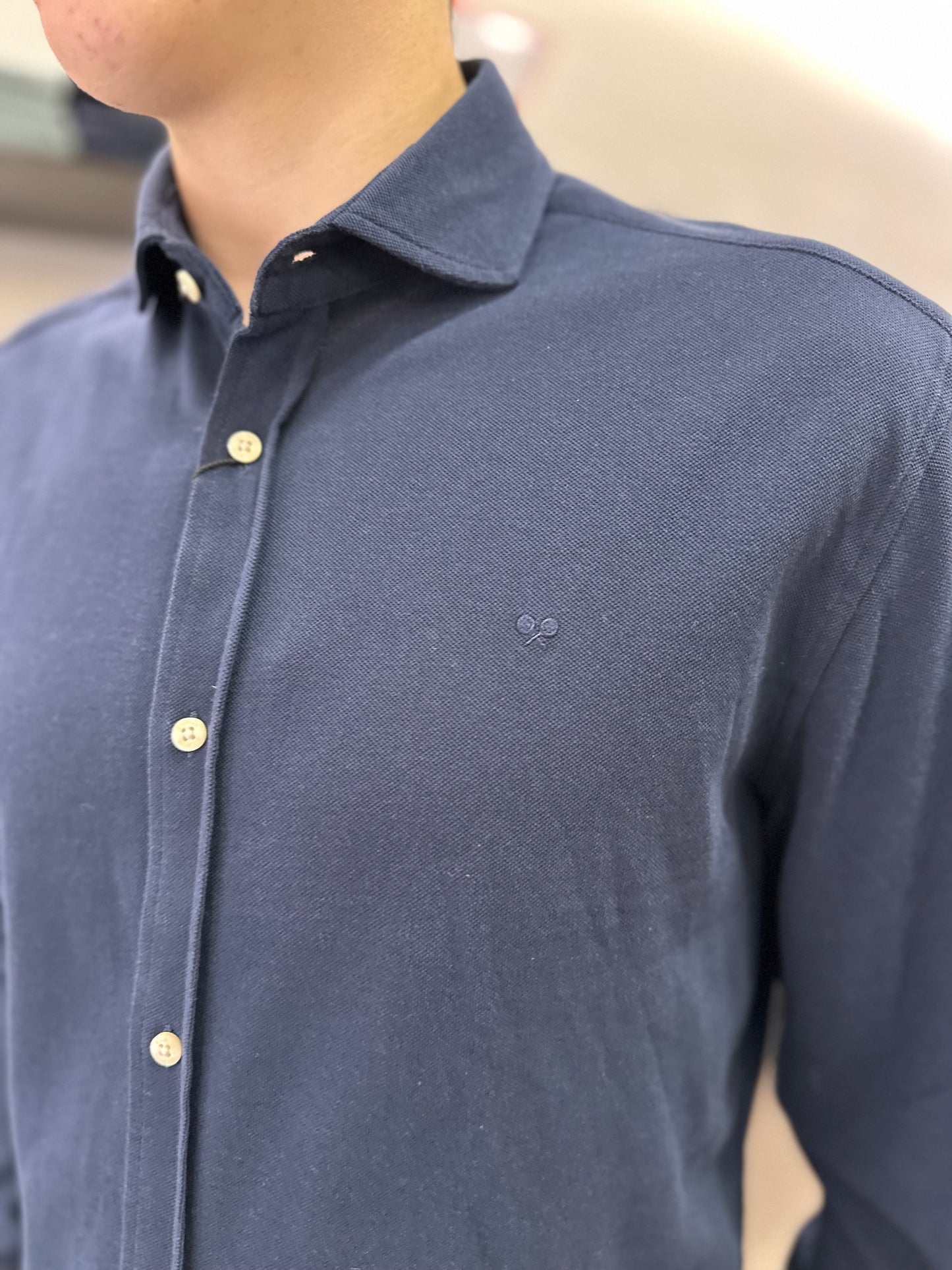 CAMISA SILBON TEJIDO POLO AZUL MARINA