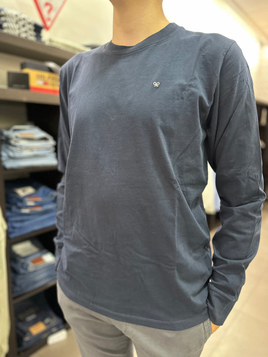 CAMISETA SILBON MANGA LARGA AZUL MARINA BASICA