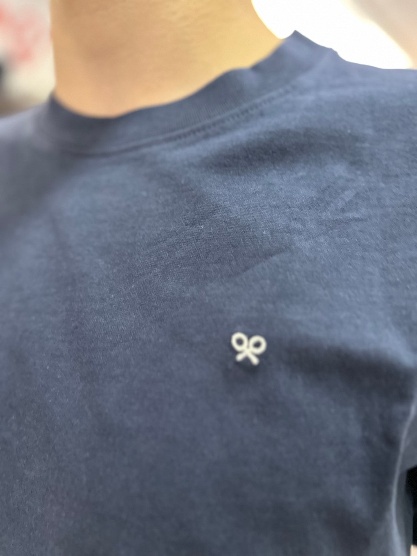 CAMISETA SILBON MANGA LARGA AZUL MARINA BASICA