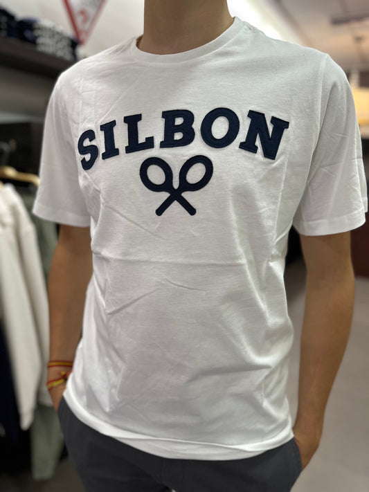CAMISETA SILBON BLANCA LOGO GRANDE BORDADO