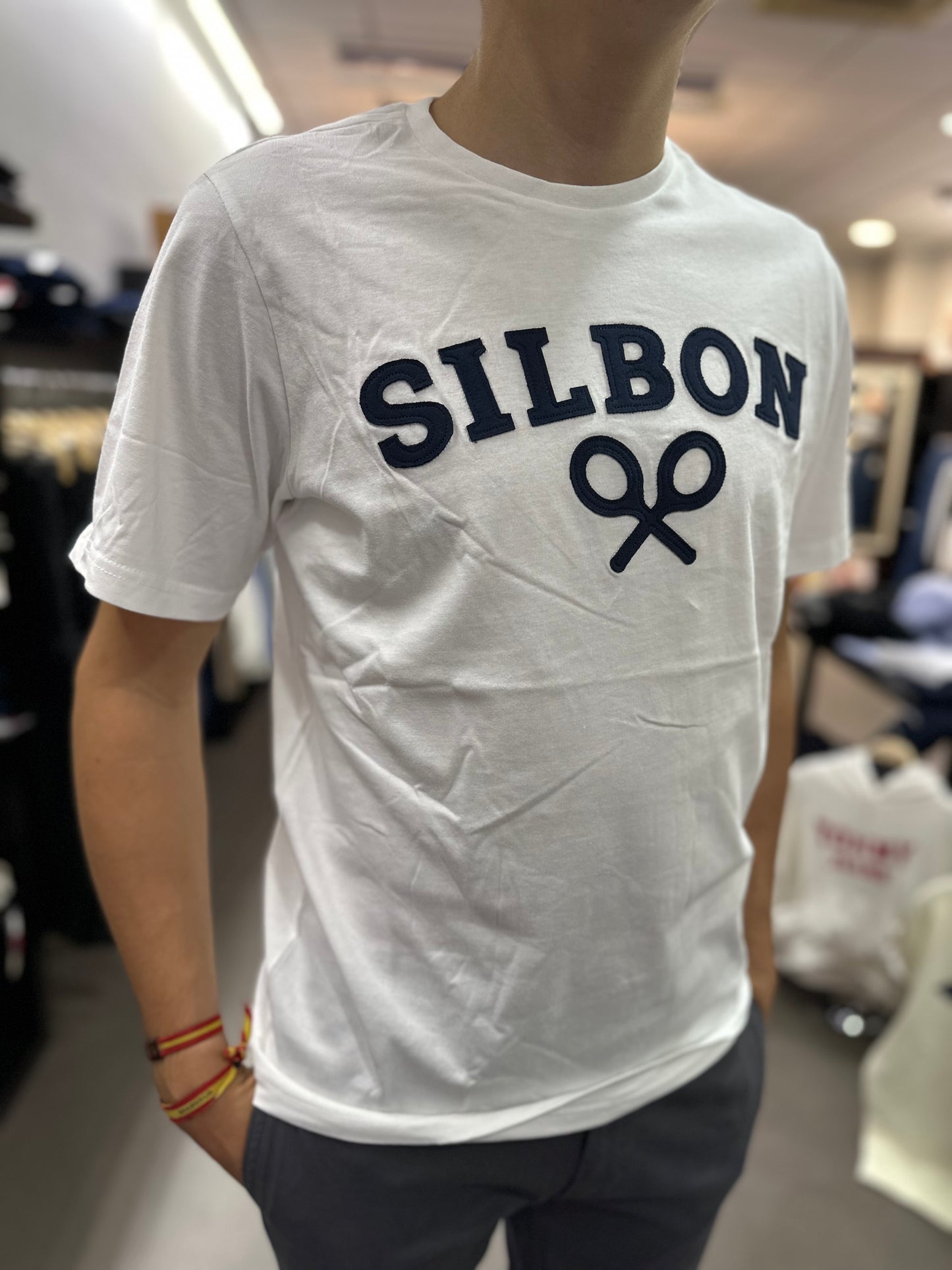 CAMISETA SILBON BLANCA LOGO GRANDE BORDADO