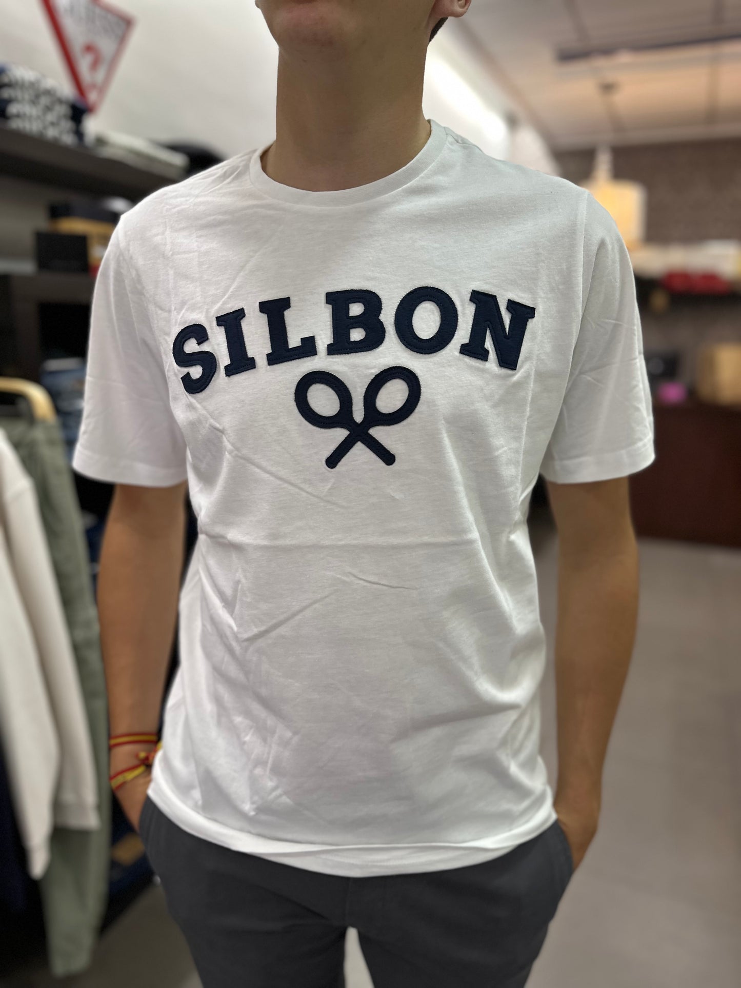 CAMISETA SILBON BLANCA LOGO GRANDE BORDADO