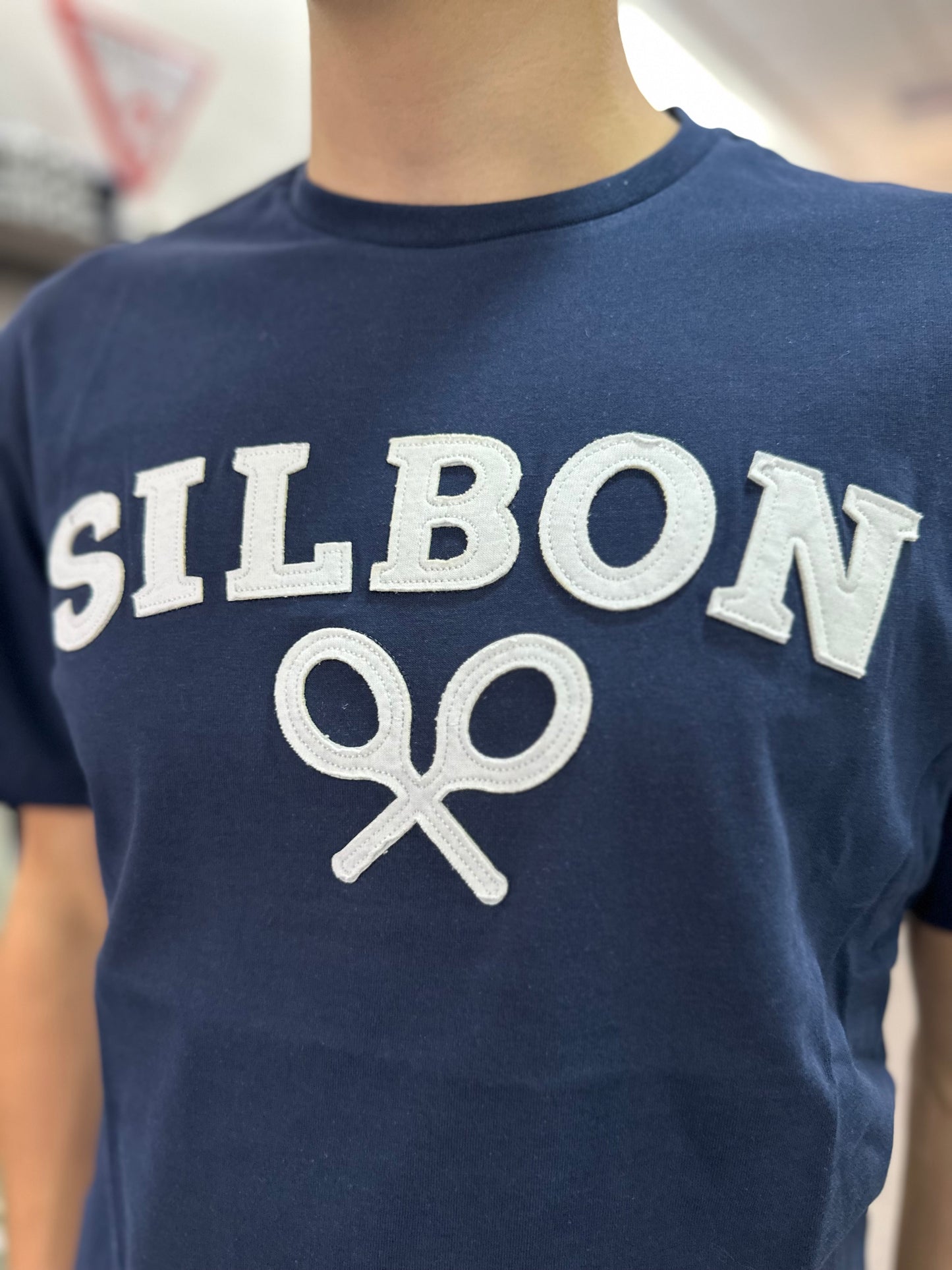 CAMISETA SILBON AZUL MARINA LOGO GRANDE BORDADO