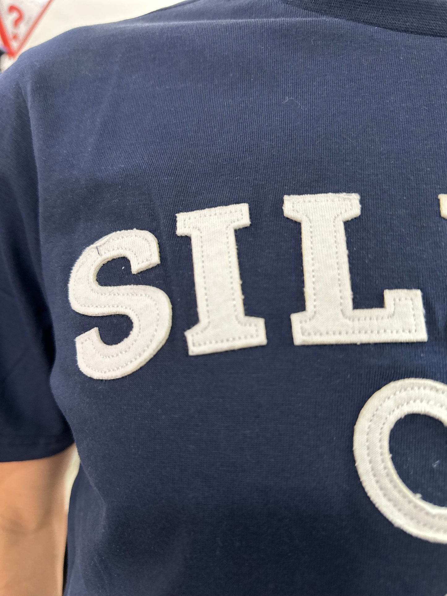 CAMISETA SILBON AZUL MARINA LOGO GRANDE BORDADO