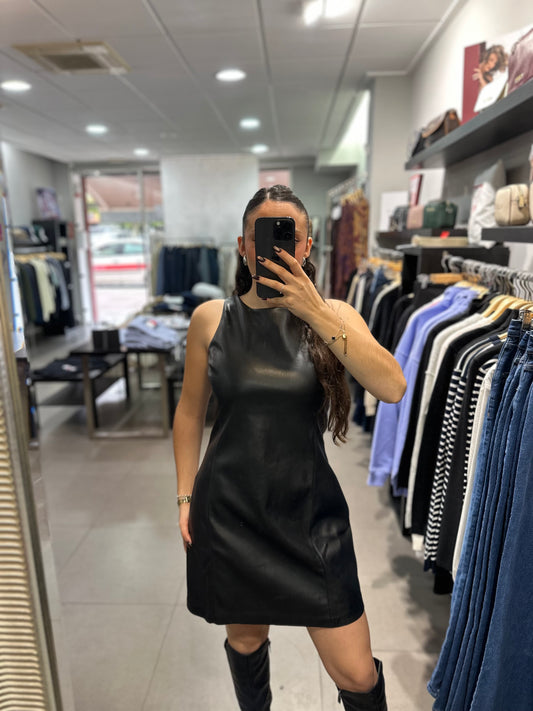 VESTIDO TIFFOSI POLIPIEL NEGRO