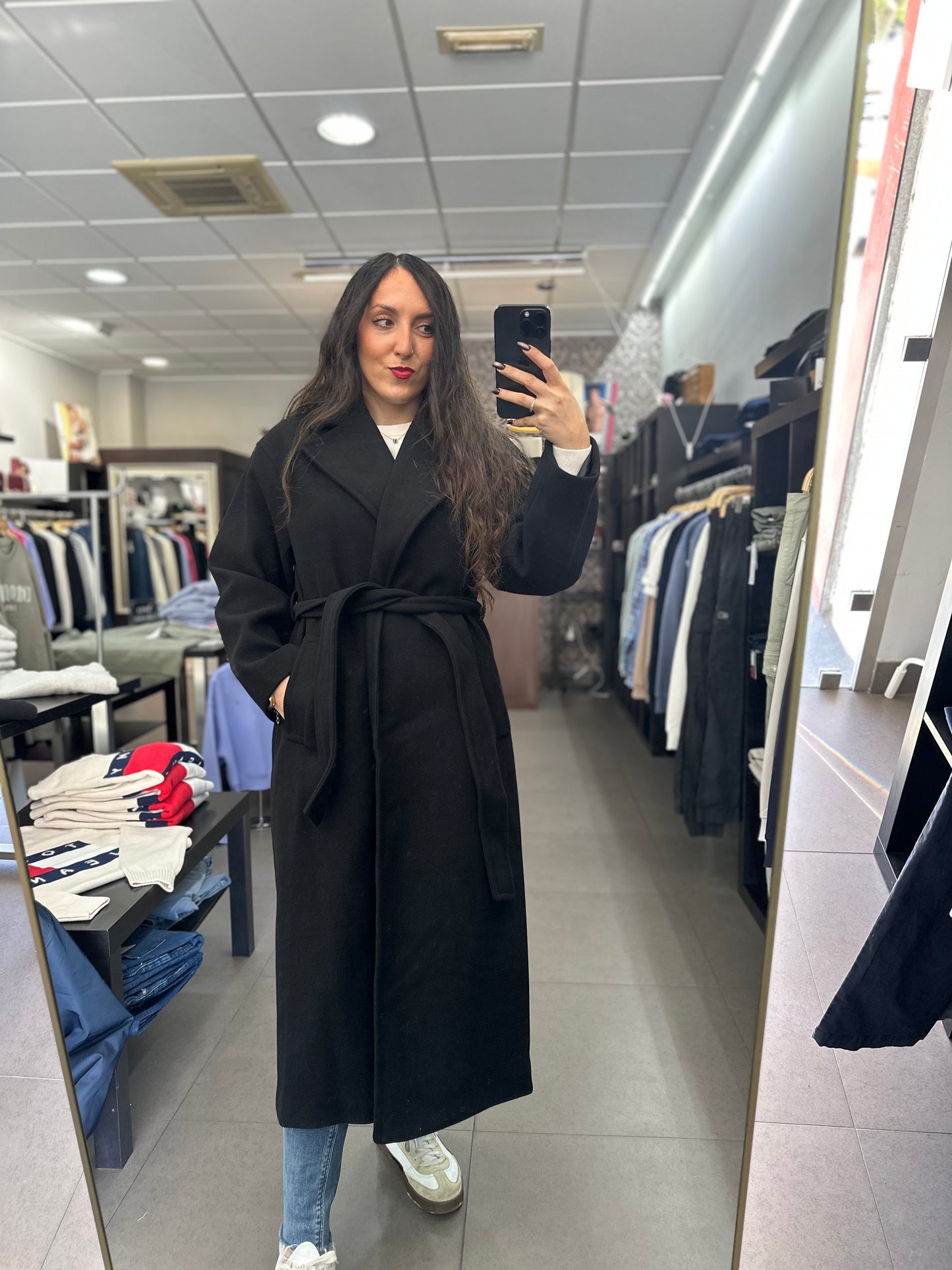 ABRIGO TIFFOSI PAÑO NEGRO