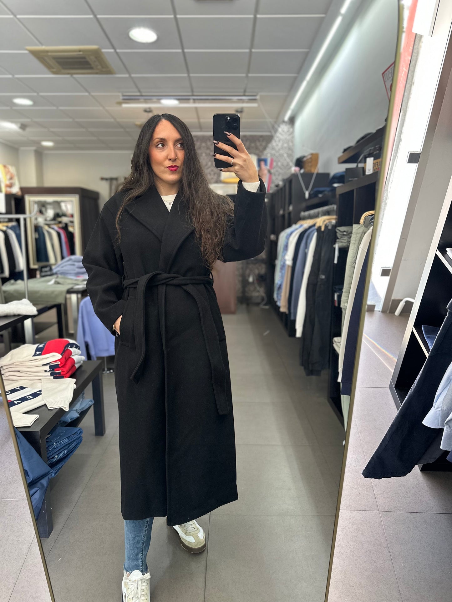 ABRIGO TIFFOSI PAÑO NEGRO