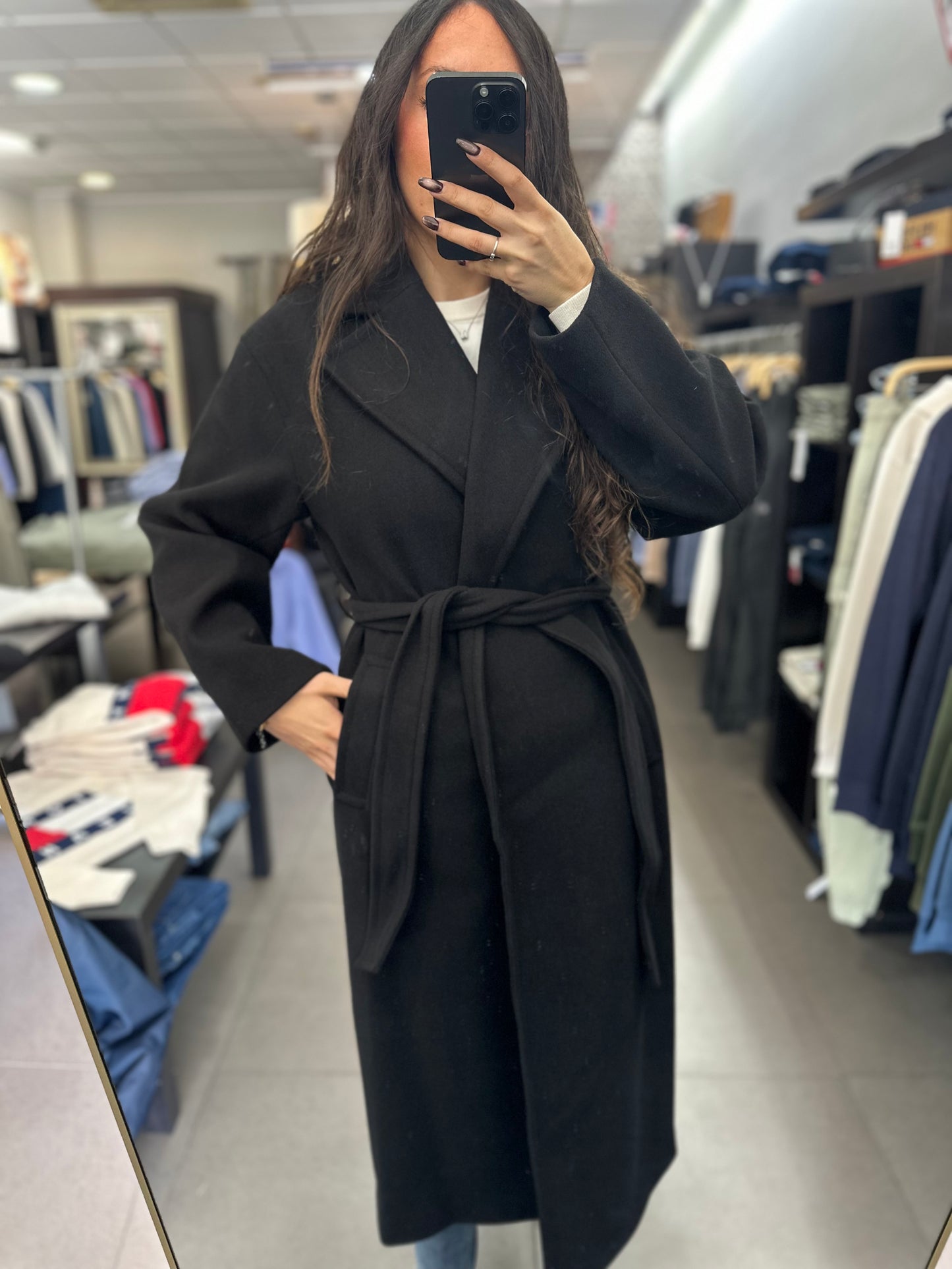 ABRIGO TIFFOSI PAÑO NEGRO