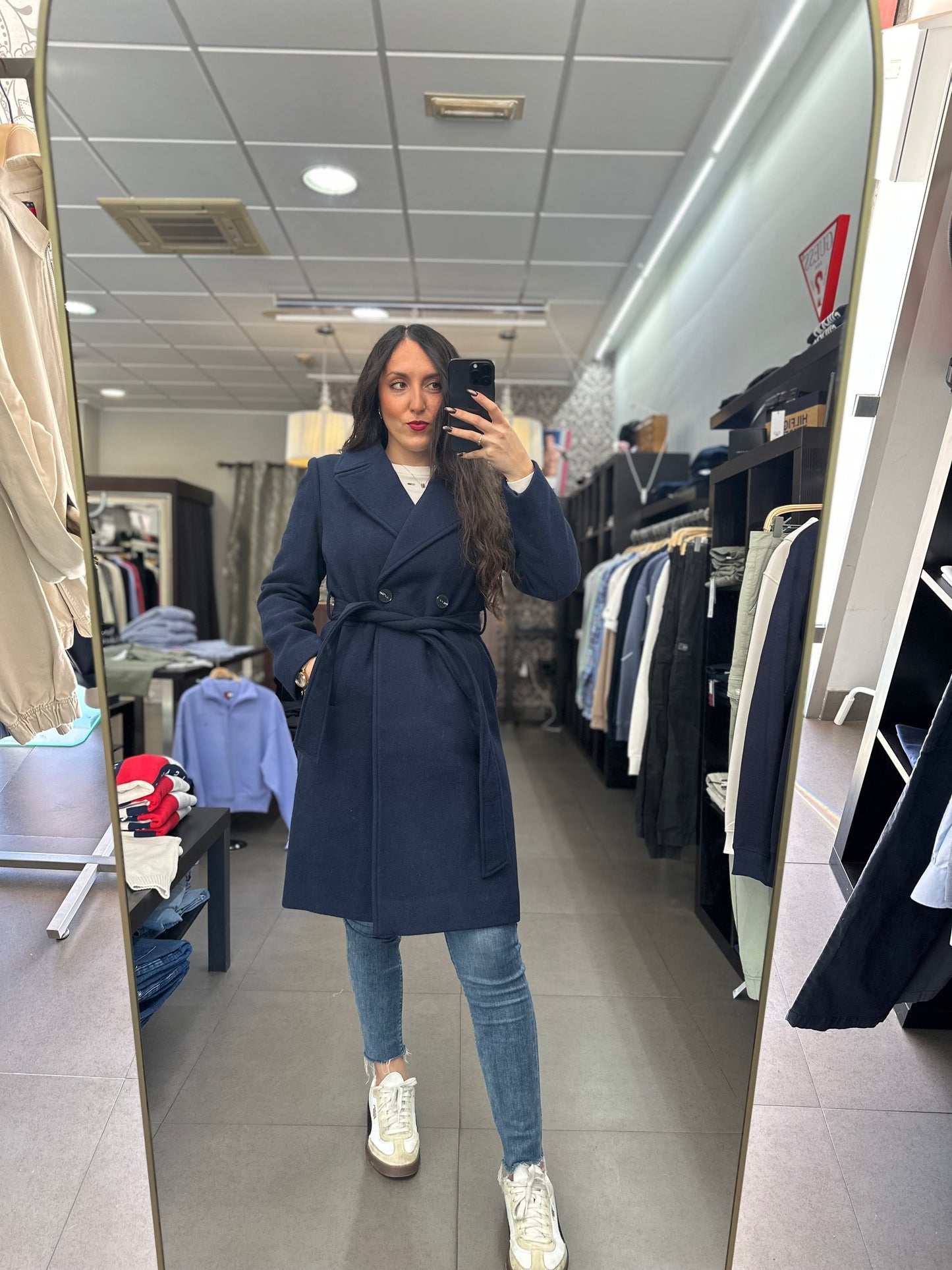 ABRIGO TIFFOSI PAÑO AZUL MARINO