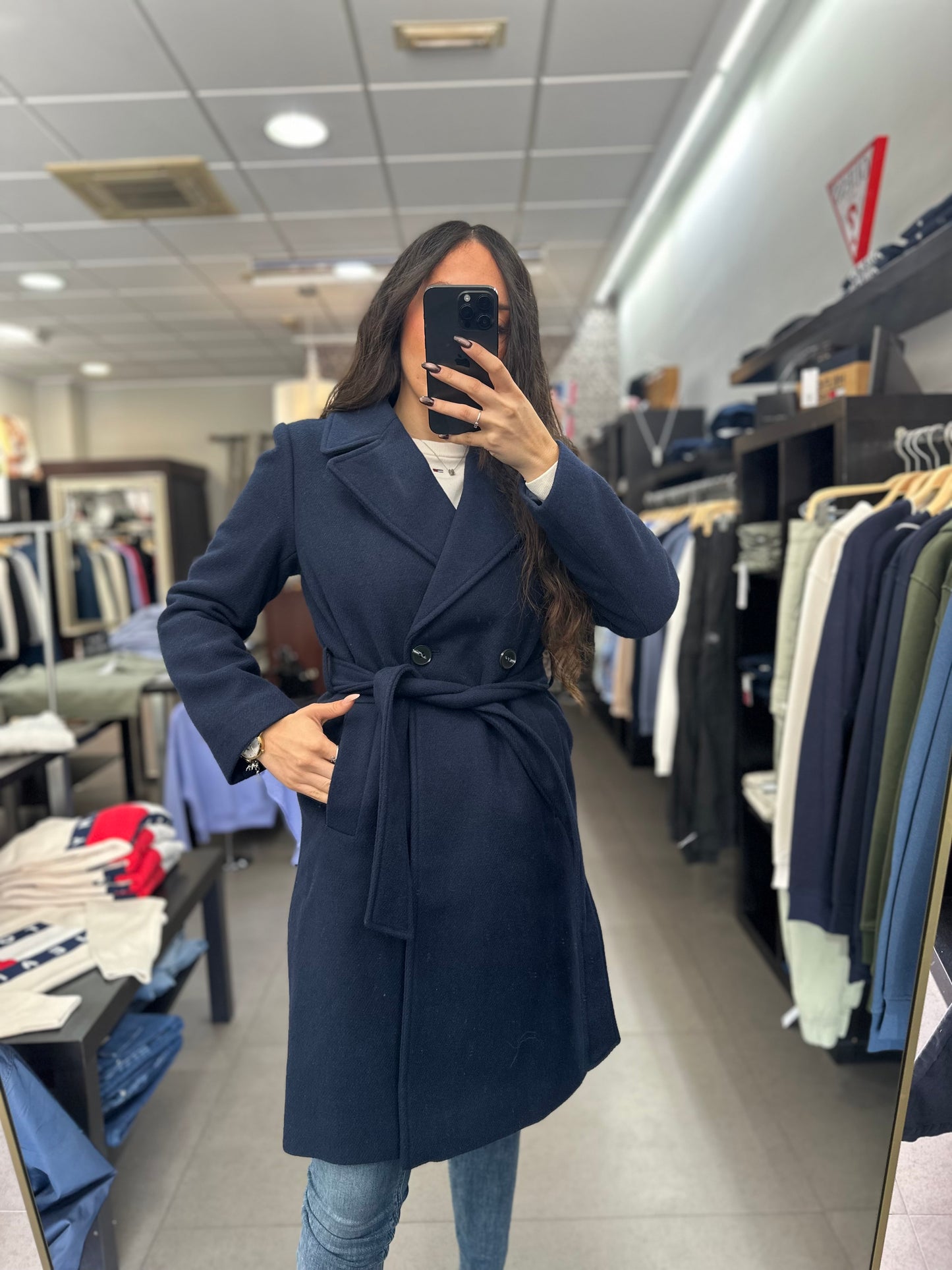 ABRIGO TIFFOSI PAÑO AZUL MARINO