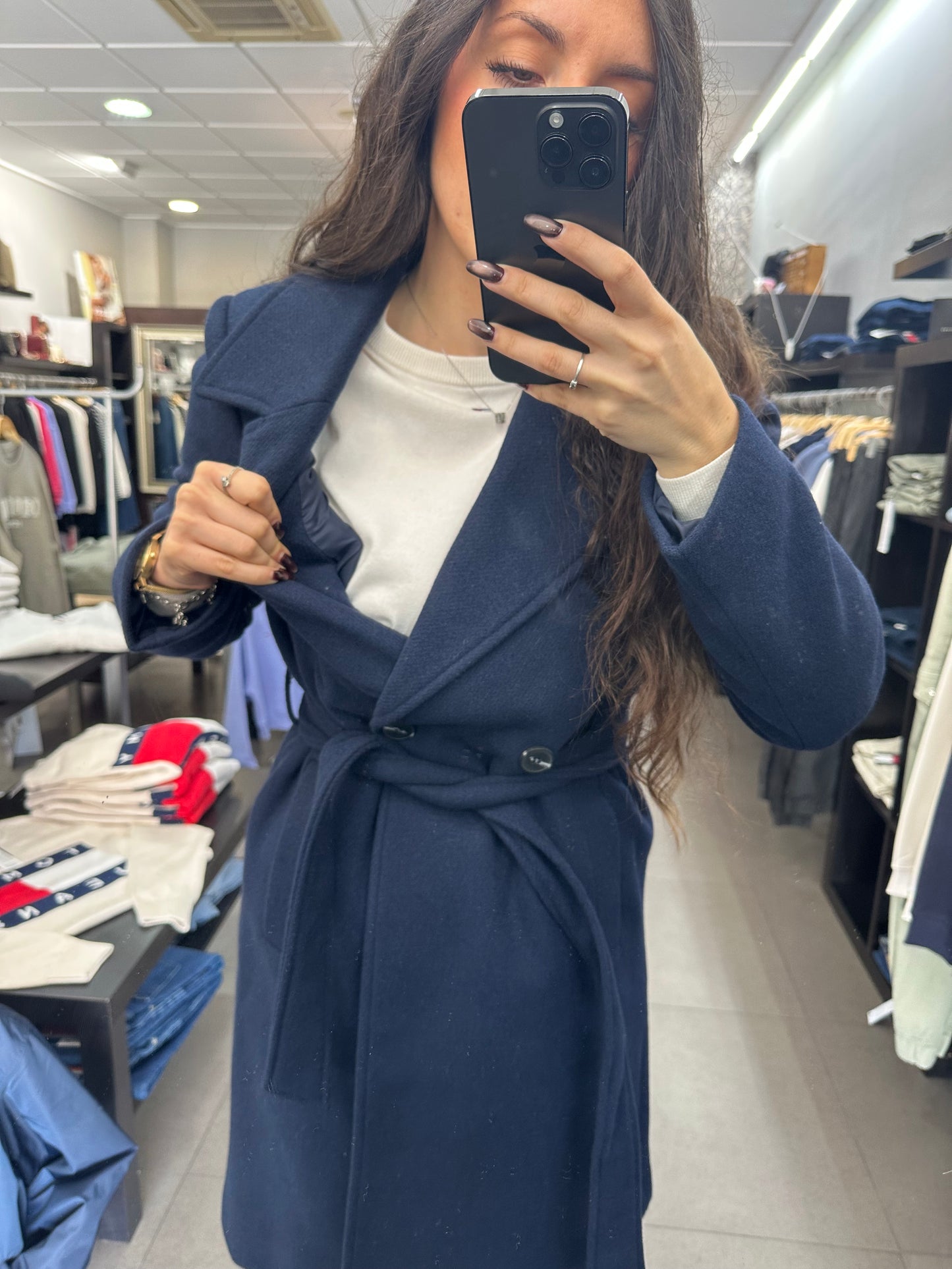 ABRIGO TIFFOSI PAÑO AZUL MARINO