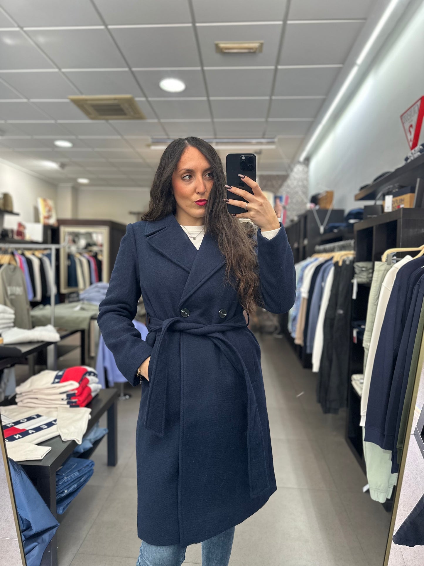 ABRIGO TIFFOSI PAÑO AZUL MARINO