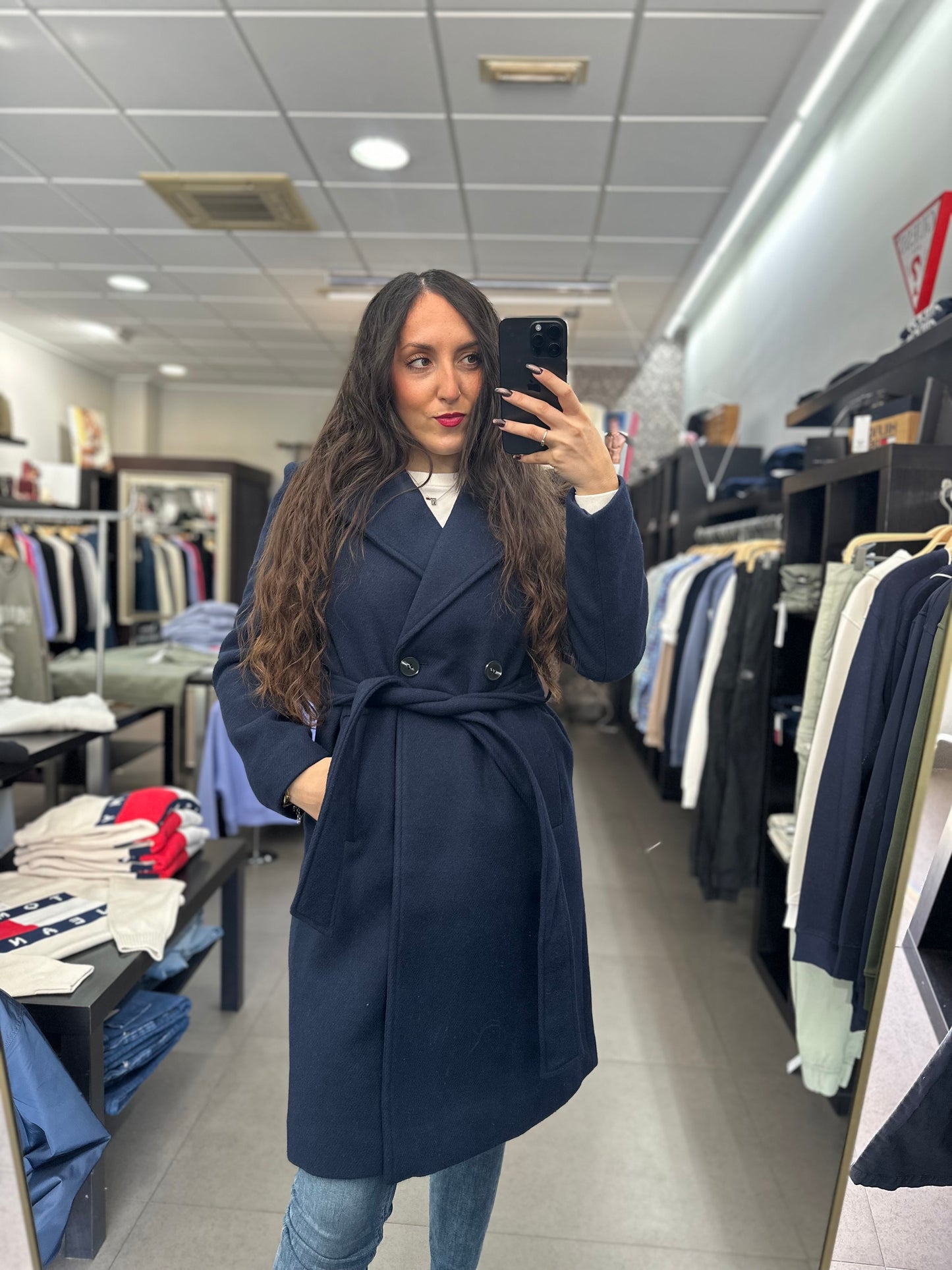 ABRIGO TIFFOSI PAÑO AZUL MARINO