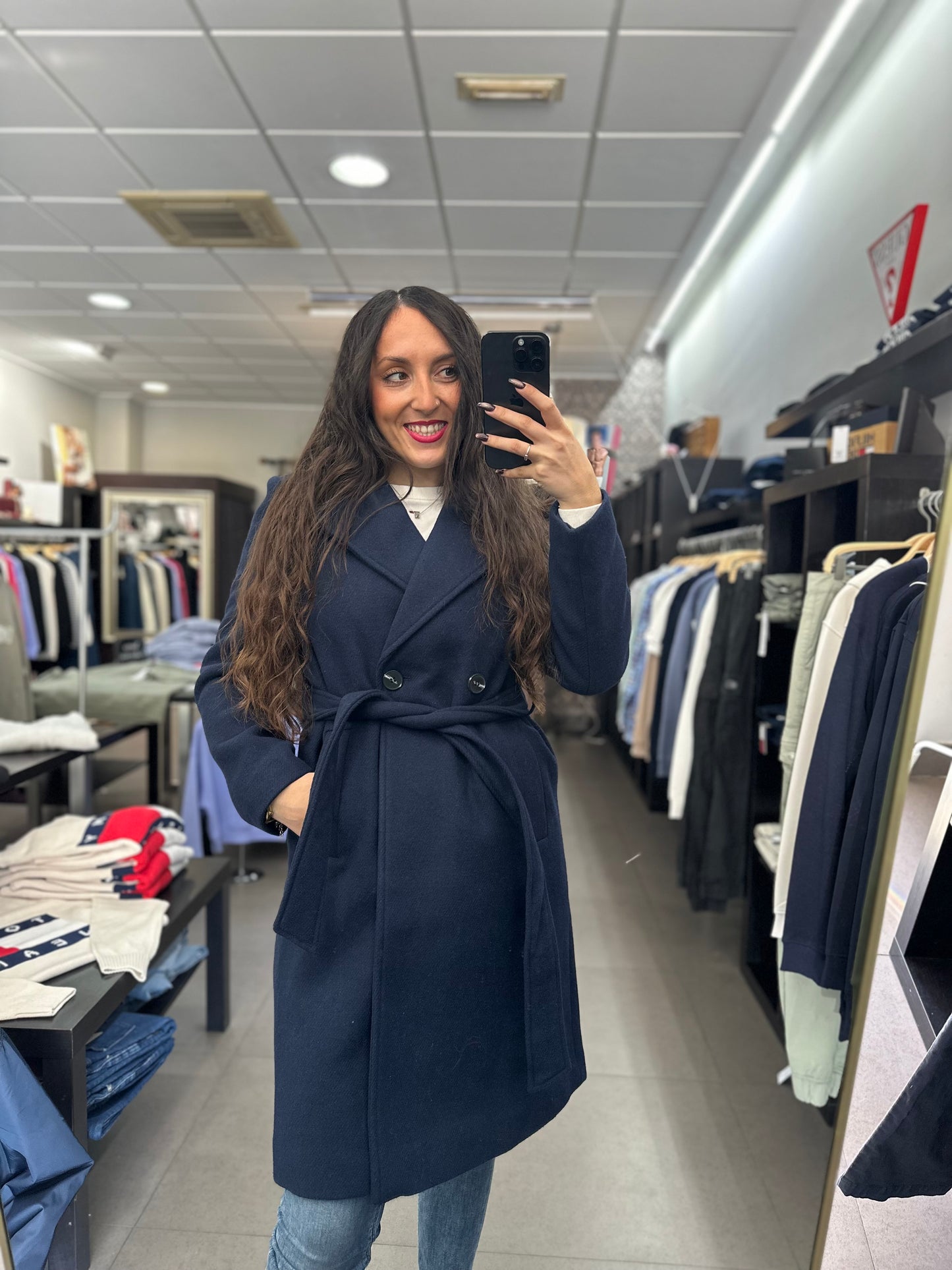 ABRIGO TIFFOSI PAÑO AZUL MARINO