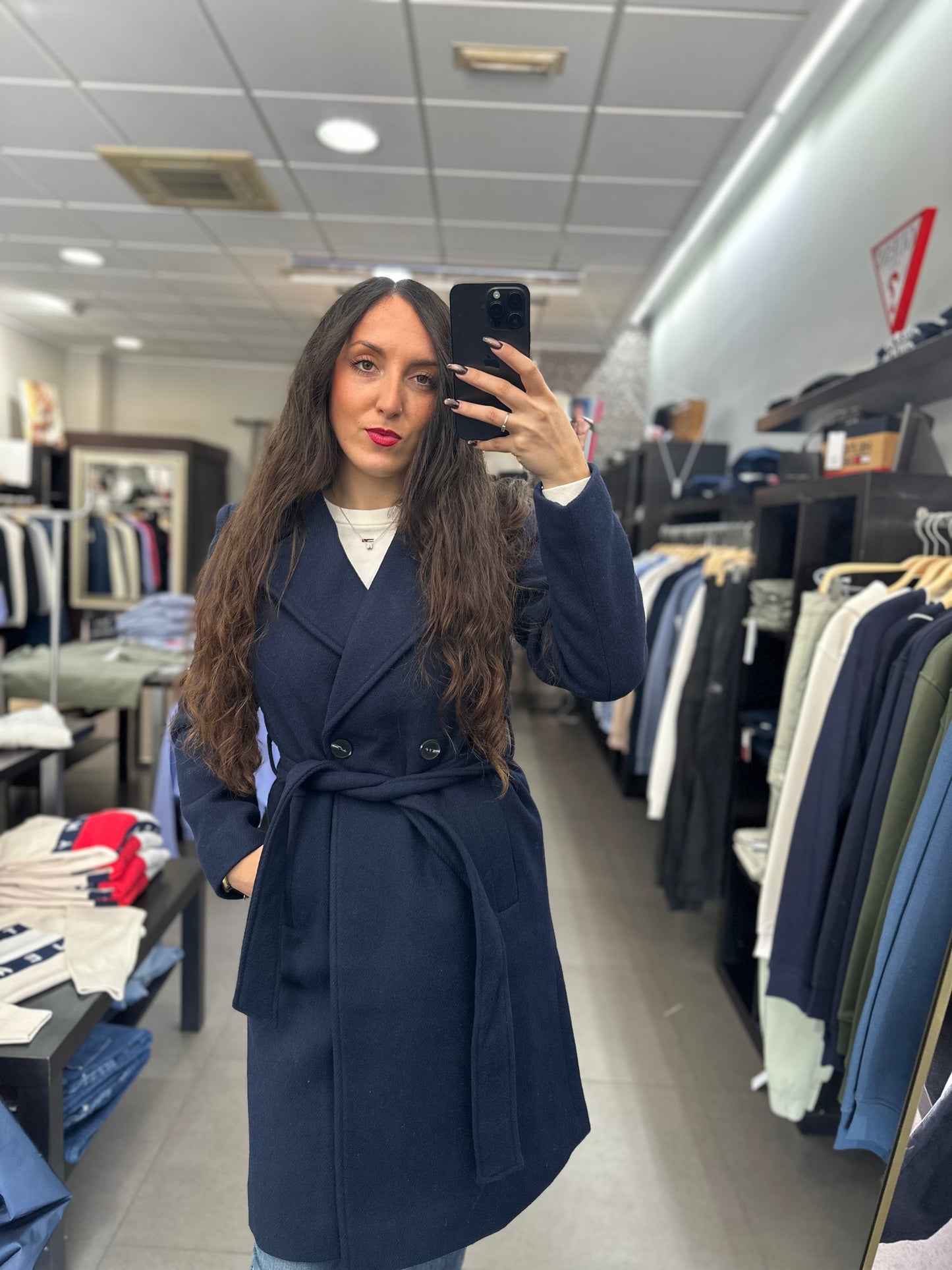 ABRIGO TIFFOSI PAÑO AZUL MARINO