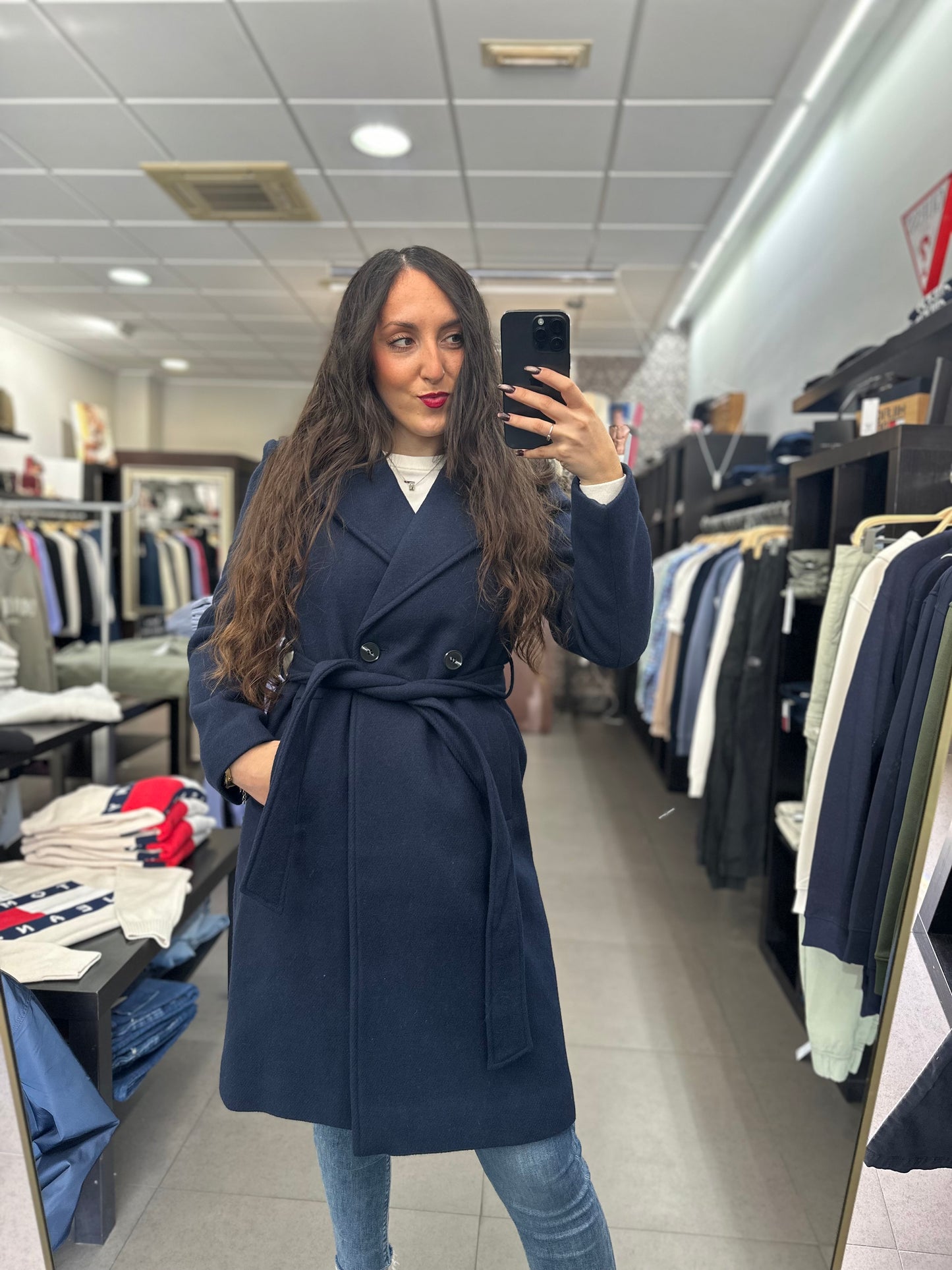 ABRIGO TIFFOSI PAÑO AZUL MARINO