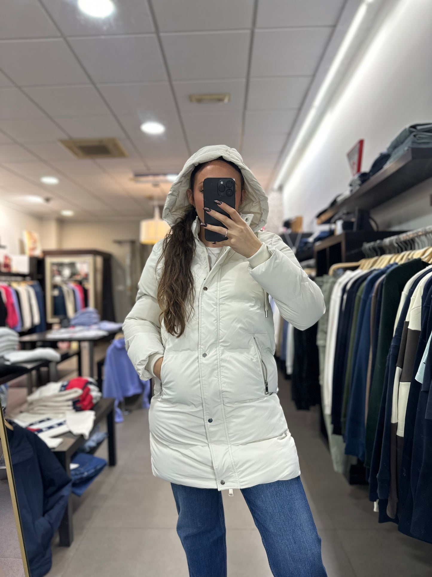 ABRIGO TIFFOSI ACOLCHDO BLANCO ROTO