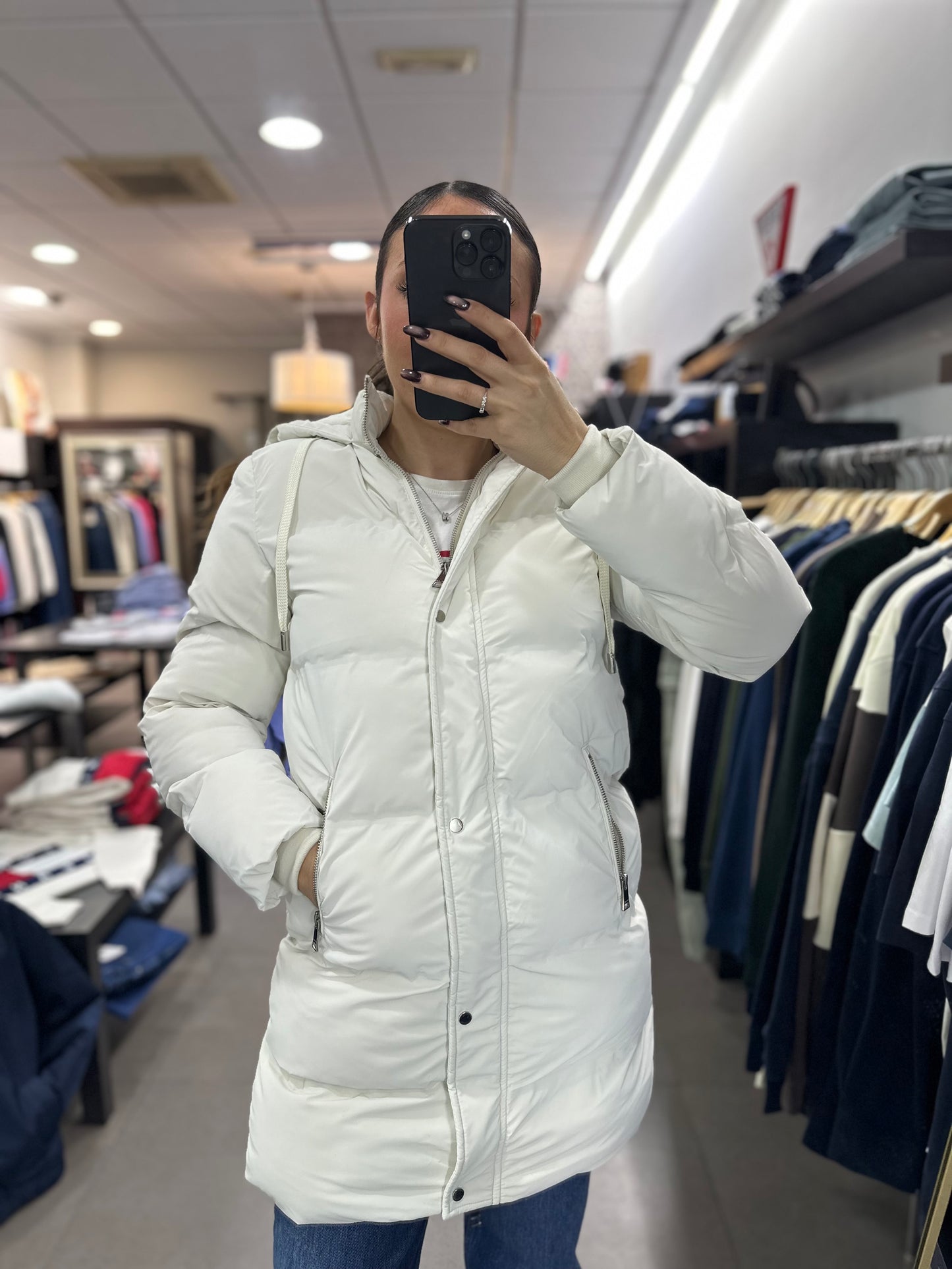 ABRIGO TIFFOSI ACOLCHDO BLANCO ROTO