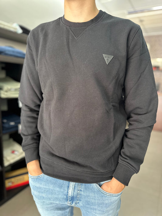 SUDADERA GUESS NEGRA LOGO PEQUEÑO