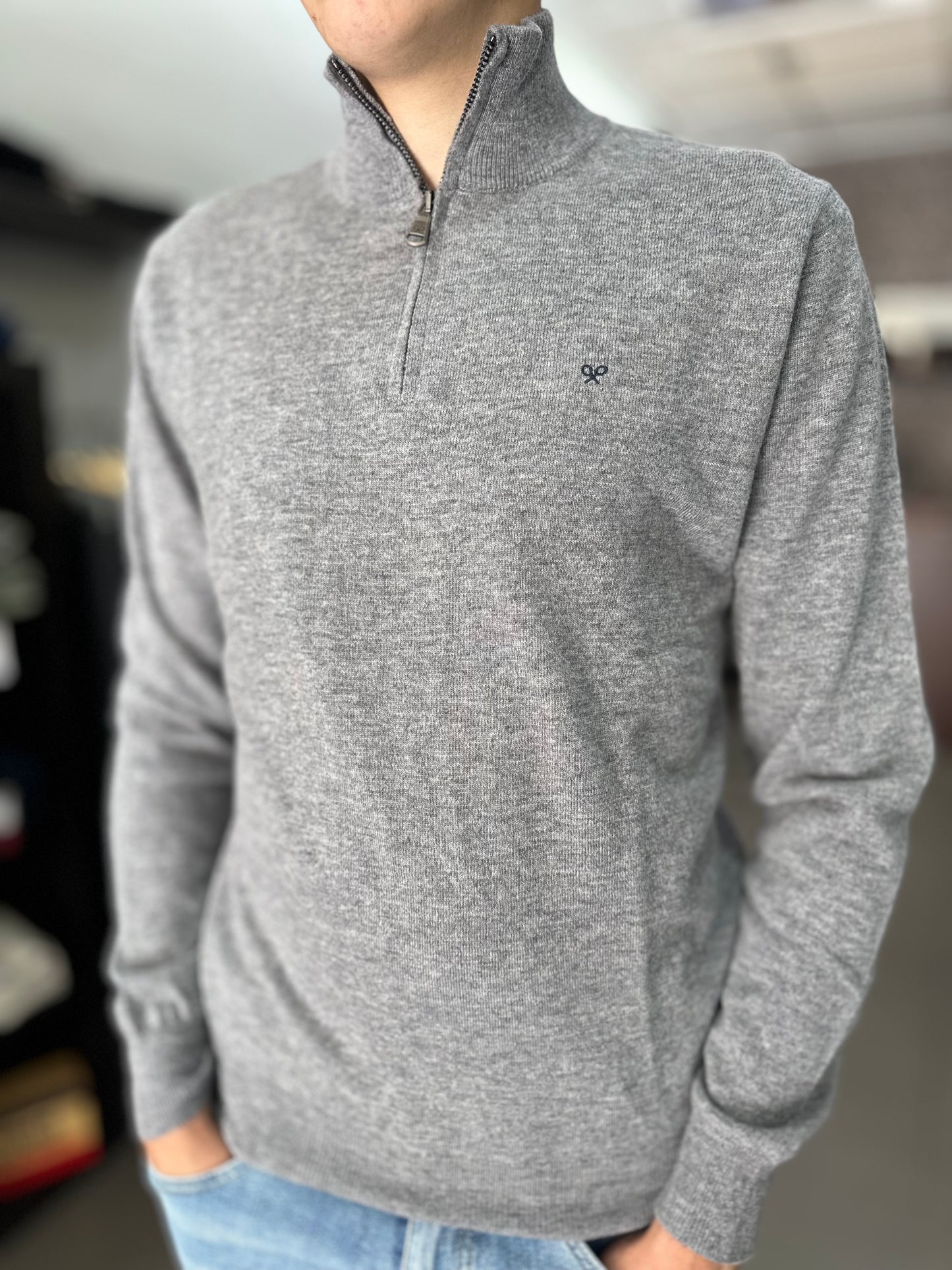 JERSEY SILBON CUELLO CREMALLERA GRIS