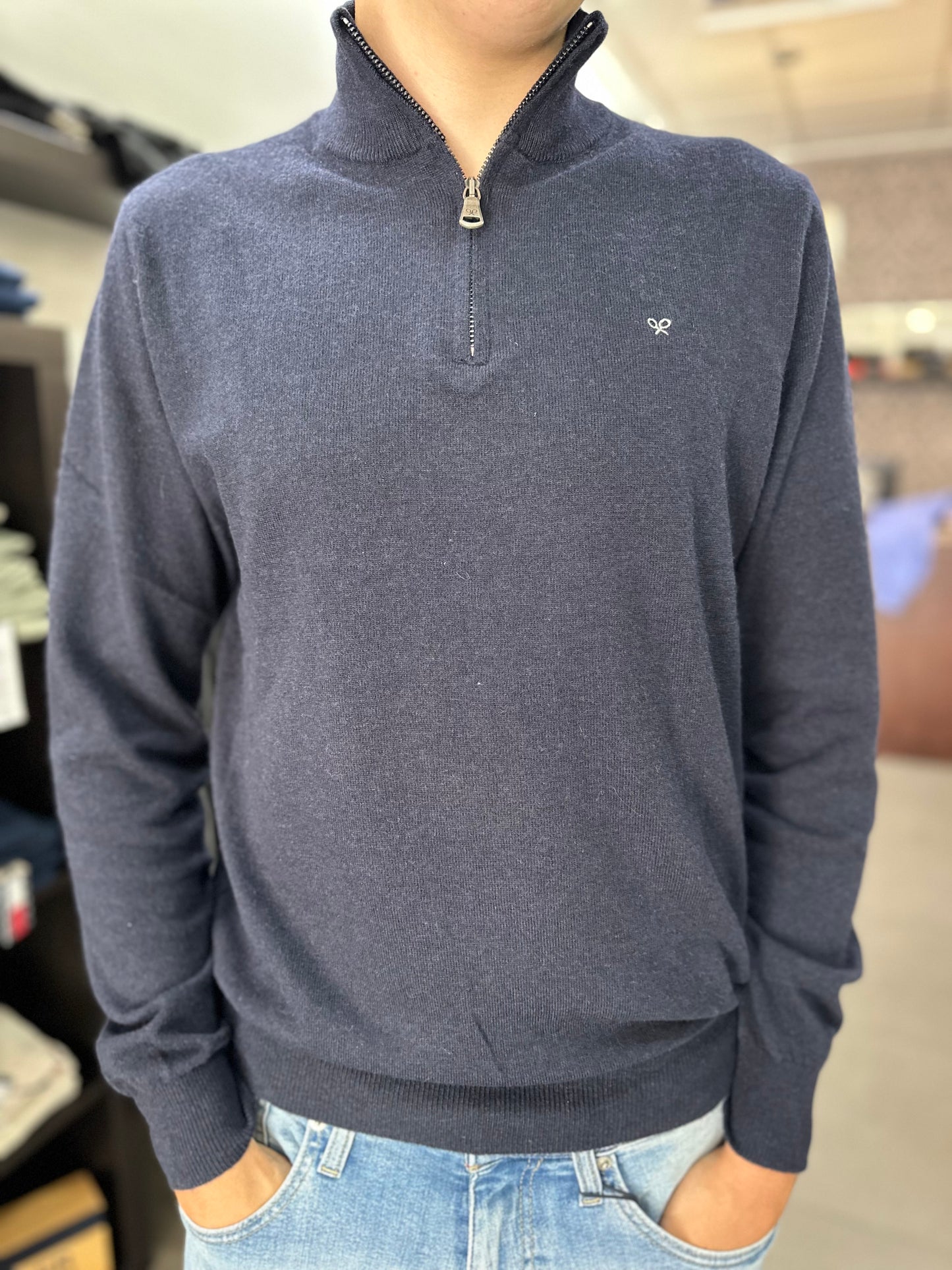 JERSEY SILBON CUELLO CREMALLERA AZUL MARINO