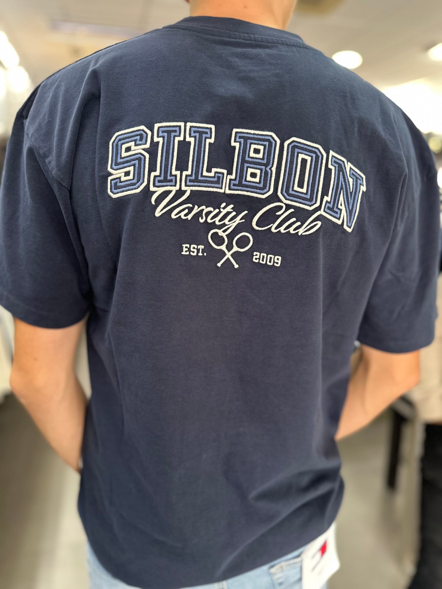 CAMISETA SILBON MARINA LOGO BORDADO EN LA ESPALDA