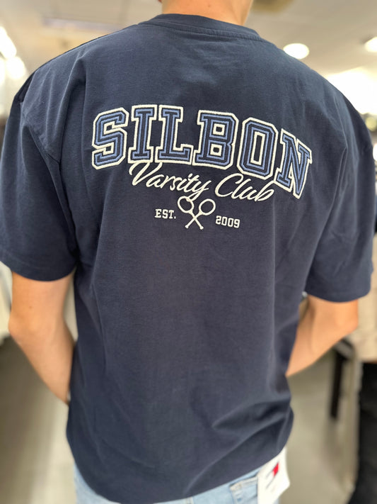CAMISETA SILBON MARINA LOGO BORDADO EN LA ESPALDA