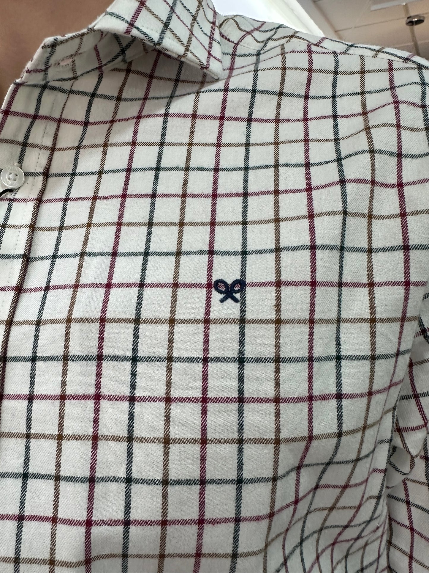 CAMISA SILBON CUADROS BURDEOS