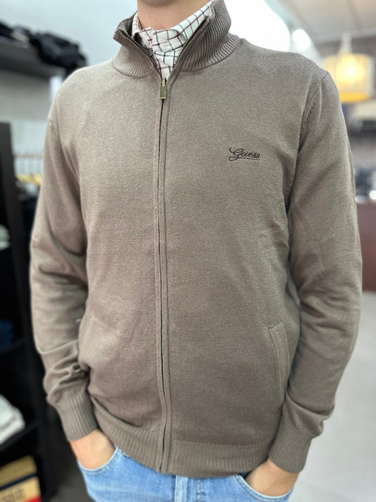 CHAQUETA GUESS PUNTO MARRÓN