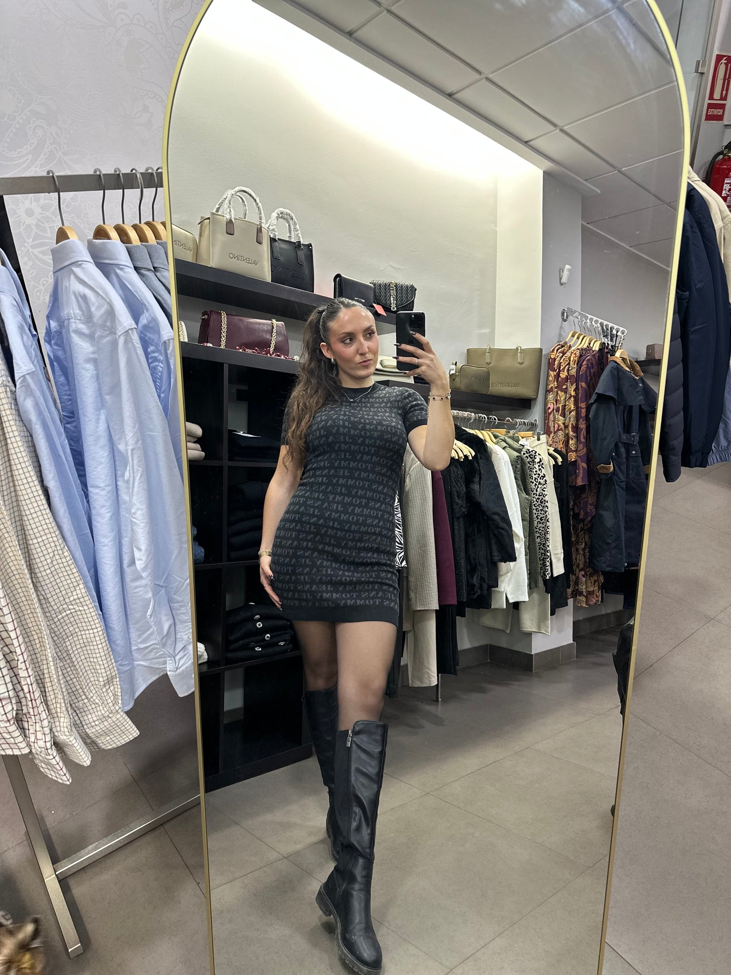 VESTIDO TOMMY JEANS PUNTO ESTAMPADO ALL OVER