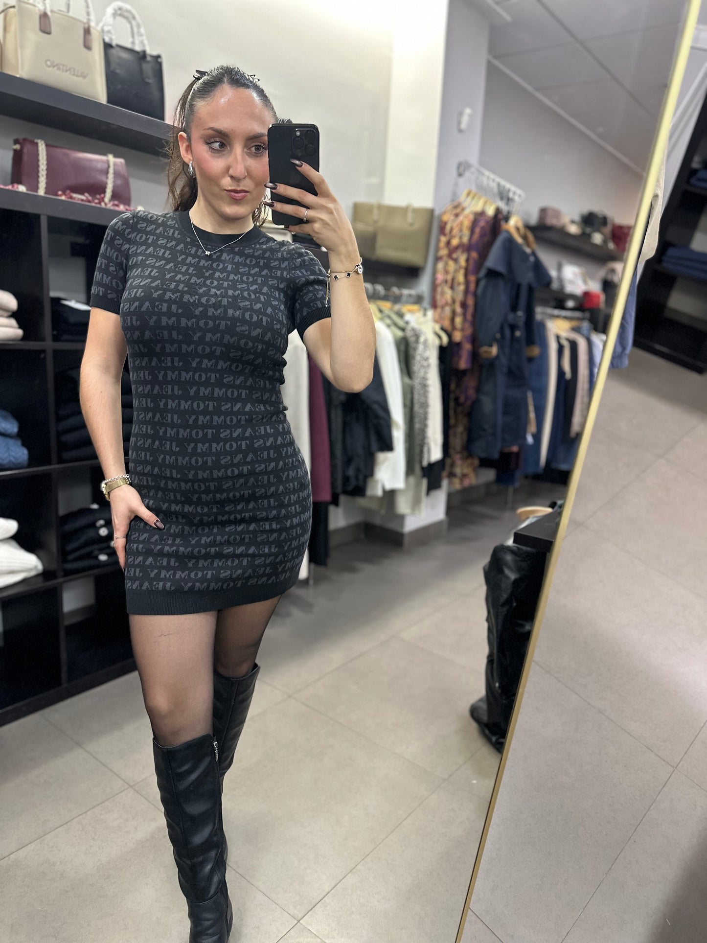 VESTIDO TOMMY JEANS PUNTO ESTAMPADO ALL OVER