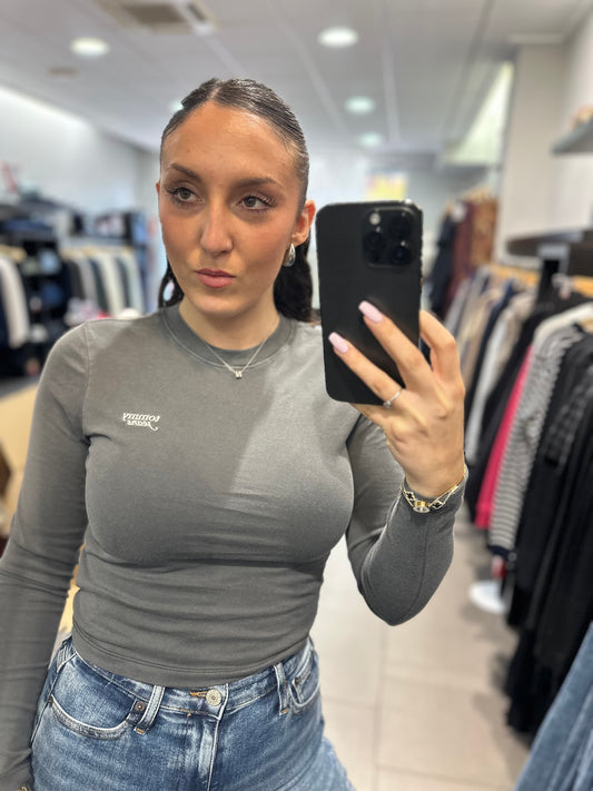 Camiseta Tommy Jeans gris manga larga