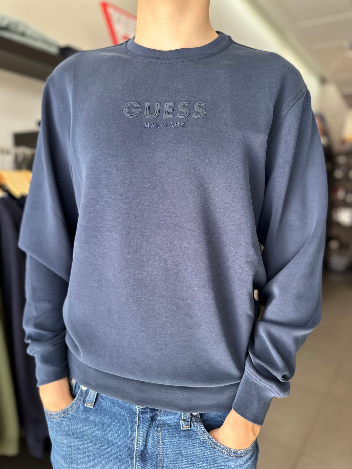 SUDADERA GUESS MARCIANO AZUL MARINA