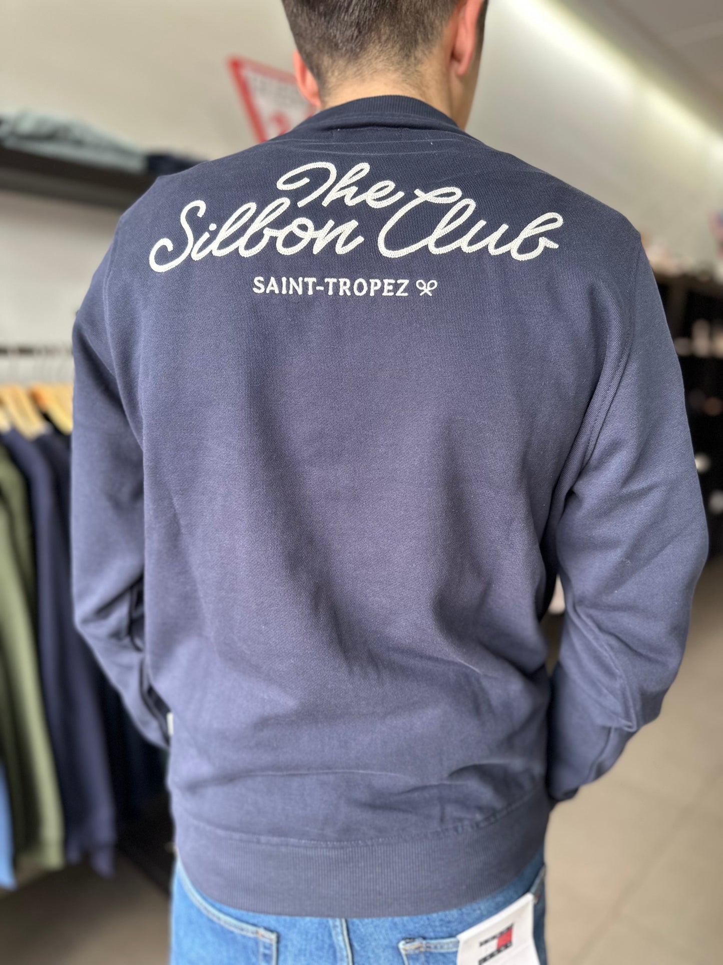 SUDADERA SILBON LOGO ESPALDA AZUL MARINA