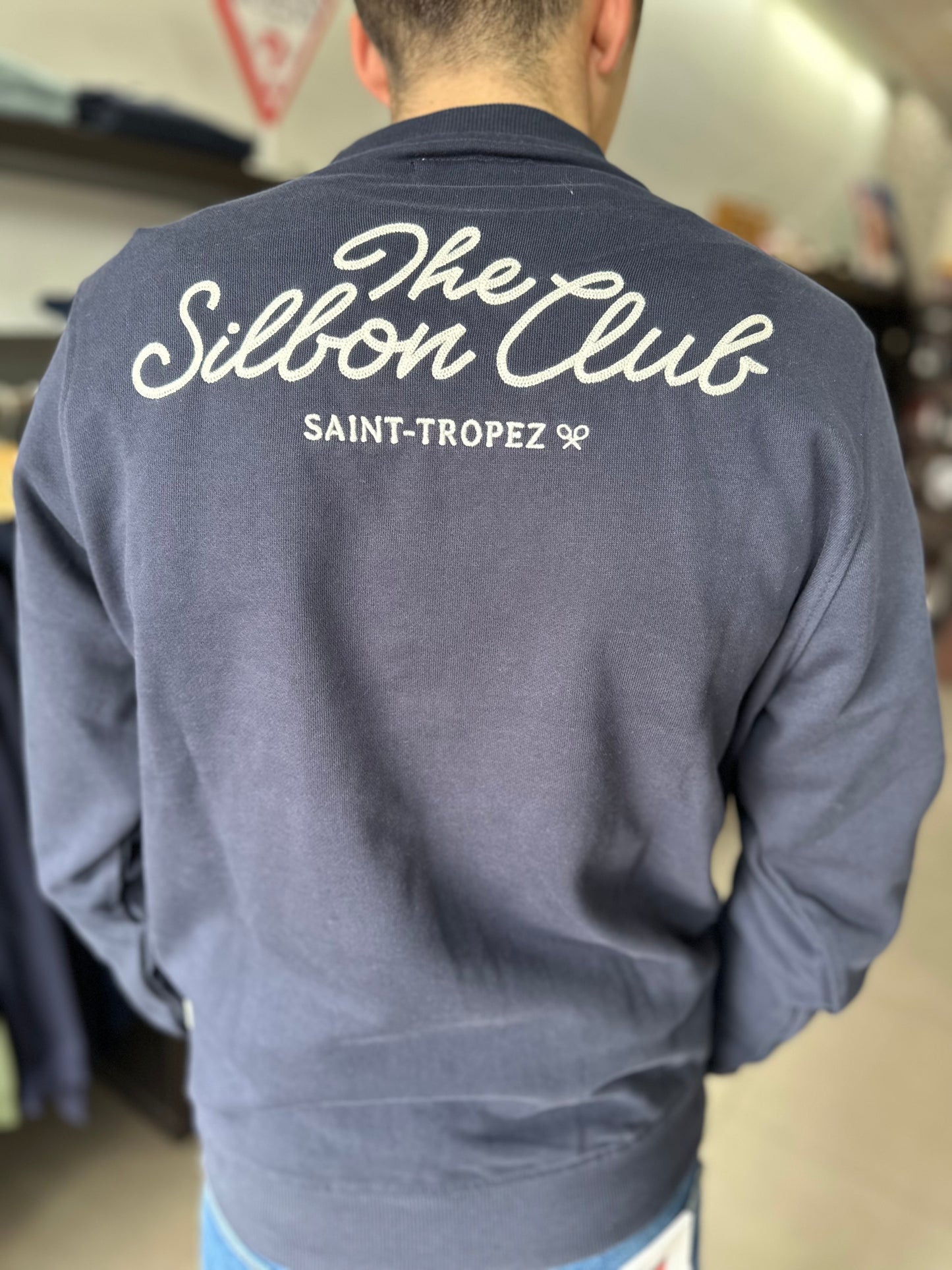 SUDADERA SILBON LOGO ESPALDA AZUL MARINA