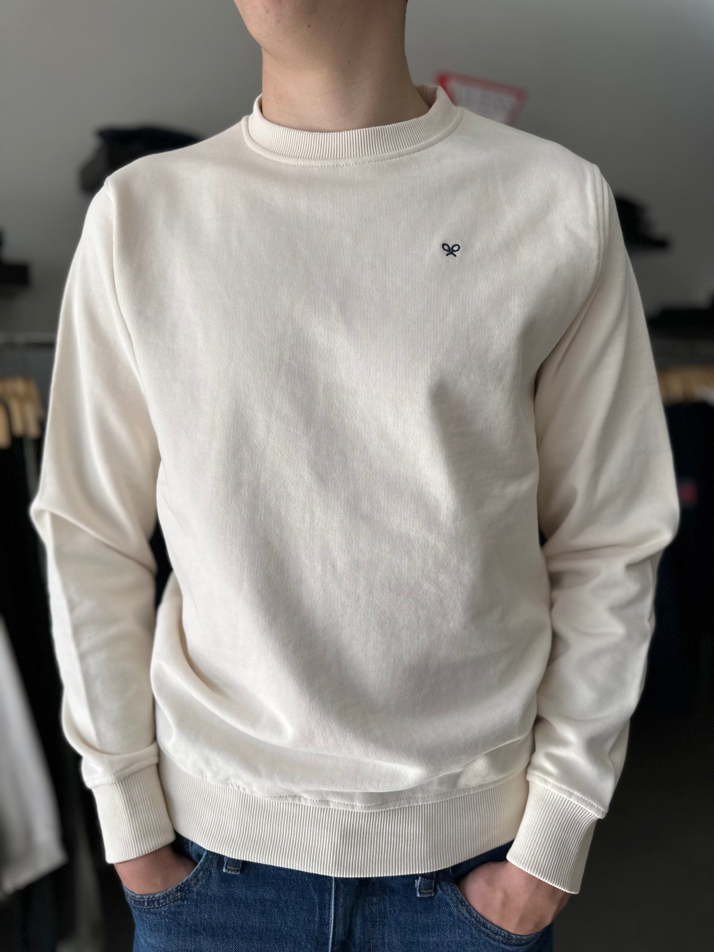 SUDADERA SILBON LOGO ESPALDA BEIGE