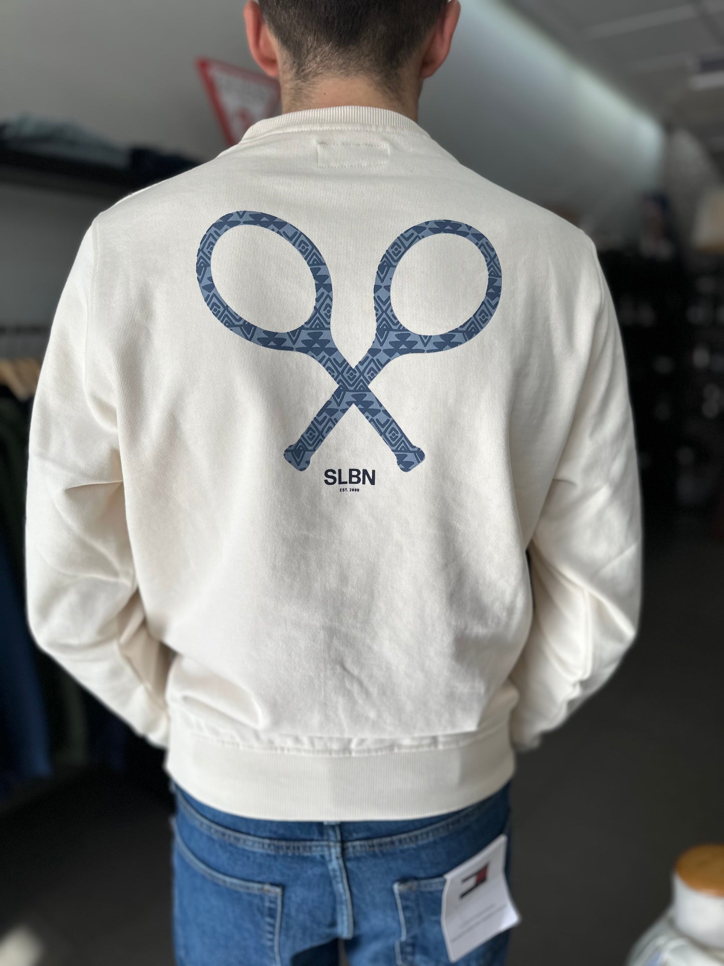 SUDADERA SILBON LOGO ESPALDA BEIGE