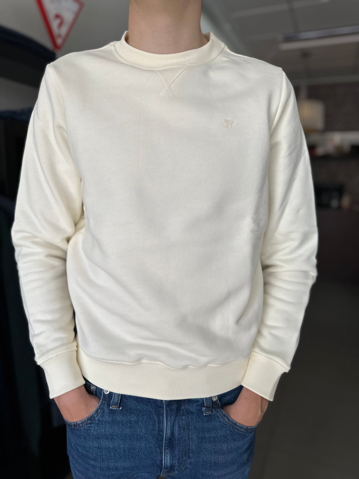 SUDADERA SILBON CREMA LOGO RIZADO