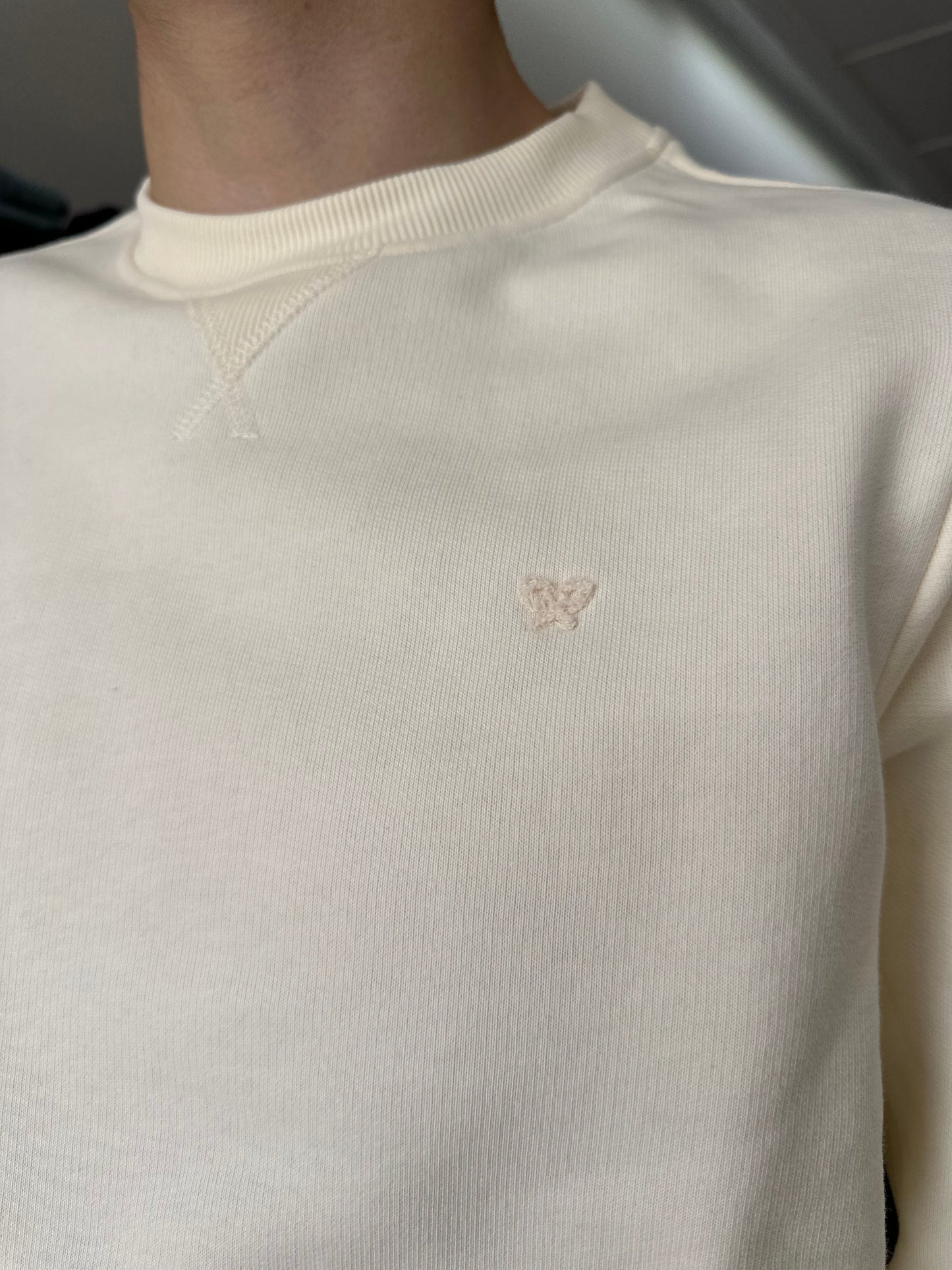 SUDADERA SILBON CREMA LOGO RIZADO