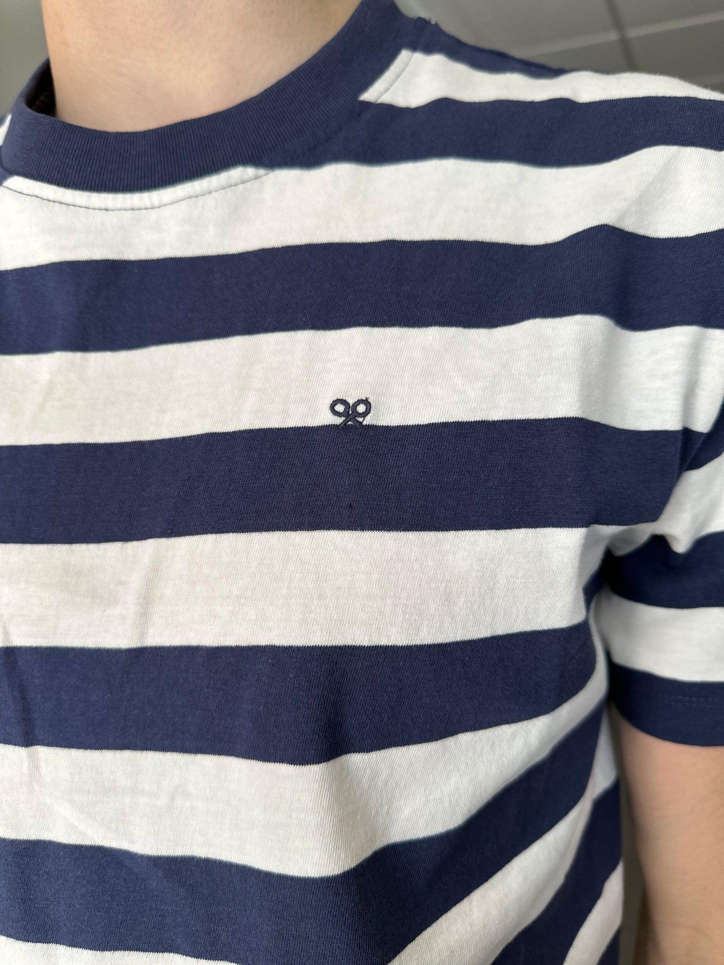 CAMISETA SILBON RALLAS MARINA Y BLANCA