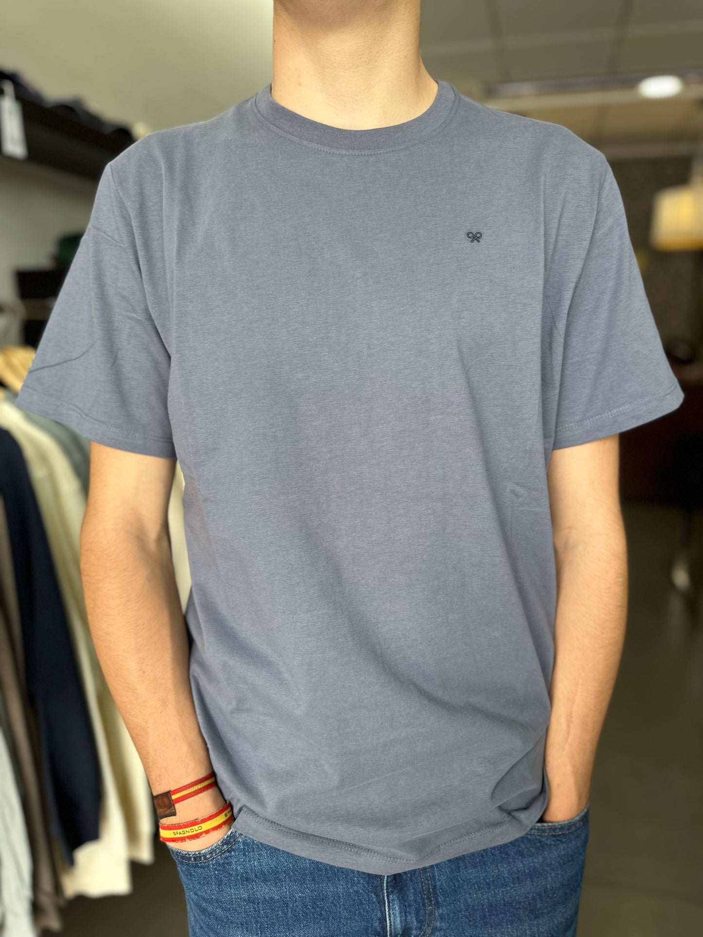 CAMISETA SILBON BASICA AZUL INDIGO